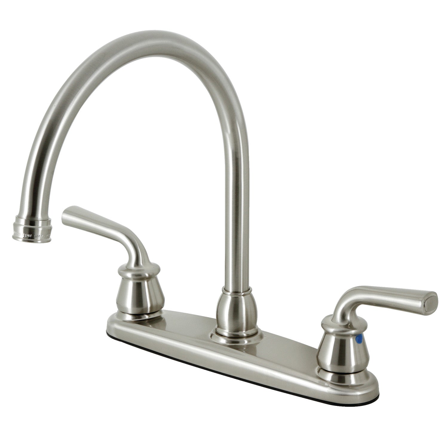 Kingston Tulare KB798RXLLS - Robinet de cuisine central à deux poignées 3 trous 8, nickel brossé