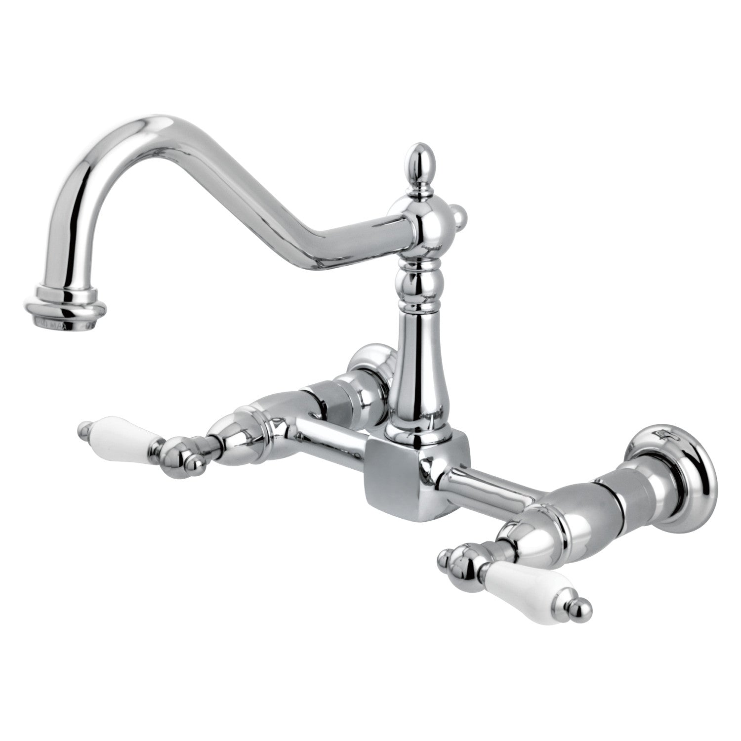 Kingston Heirloom KS1241PL - Robinet de cuisine à deux poignées Heritage 2 trous, chrome poli