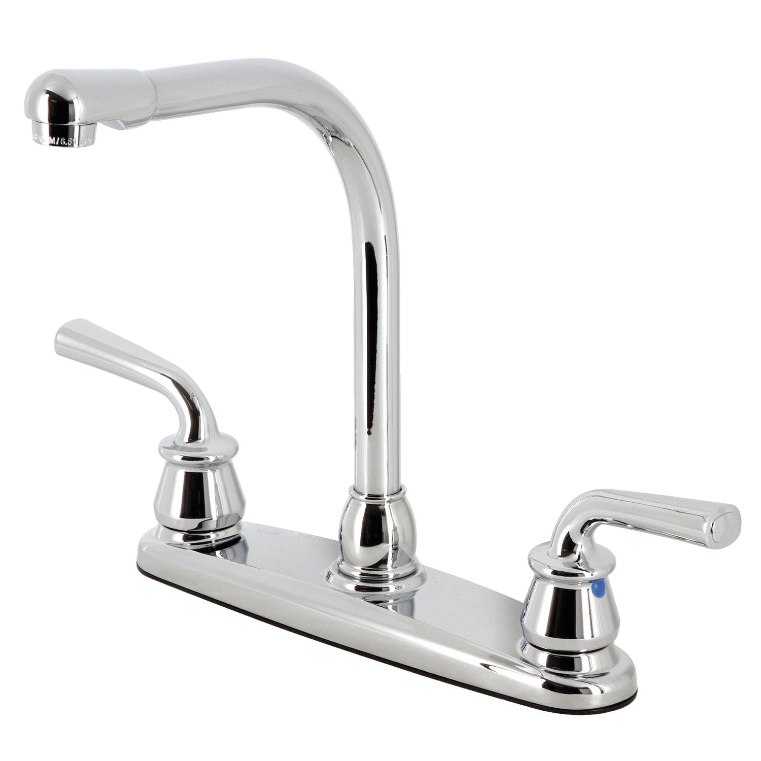 Kingston Tulare KB750RXL - Robinet de cuisine central à deux poignées 3 trous 8, chrome poli