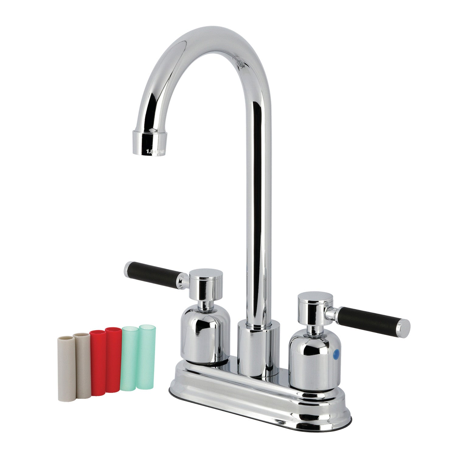 Kingston Tulare KB8491DKL - Robinet de bar à deux poignées Kaiser 2 trous, chrome poli