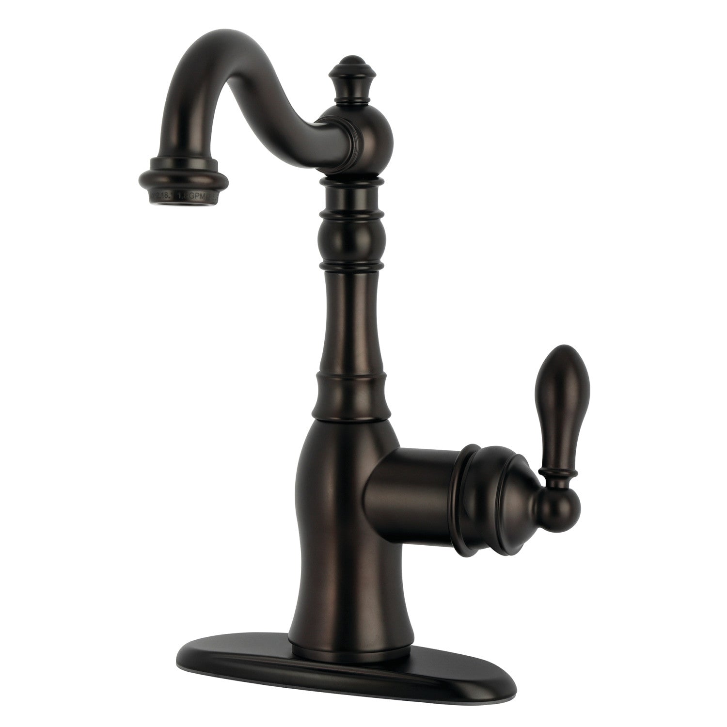 Kingston Heirloom GSY7735ACL - Robinet de bar à une poignée classique américaine 3 trous, bronze frotté à l'huile