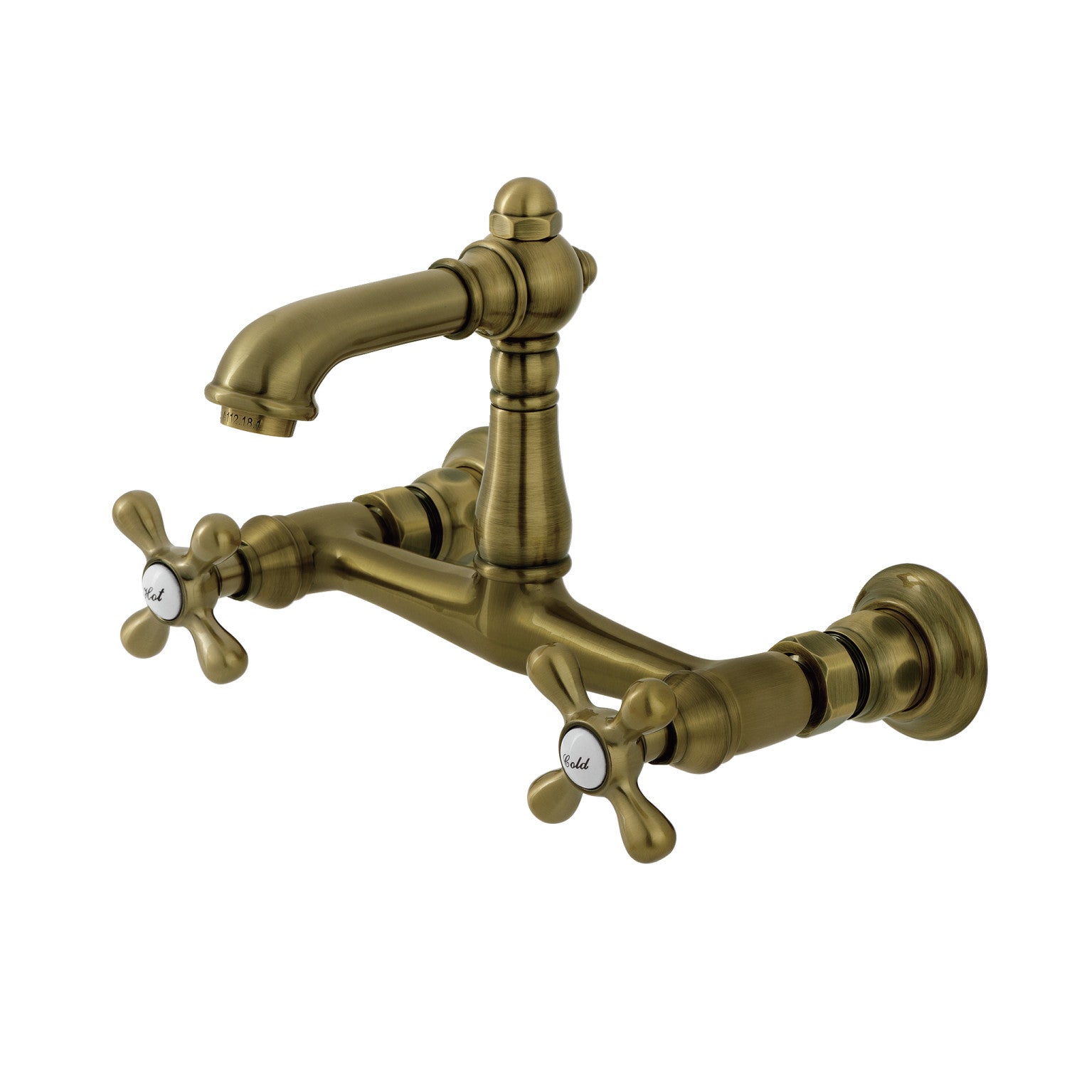 Kingston Heirloom KS7253AX - Robinet de salle de bain double poignée de pays anglais 2 trous, laiton antique
