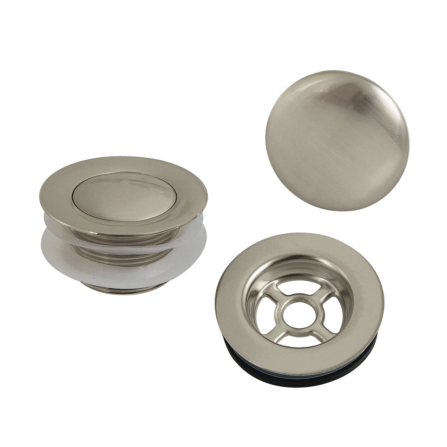 Kingston Trimscape VTDETRIM8 Toe Touch Tub Drain Trim Kit, Brushed Nickel