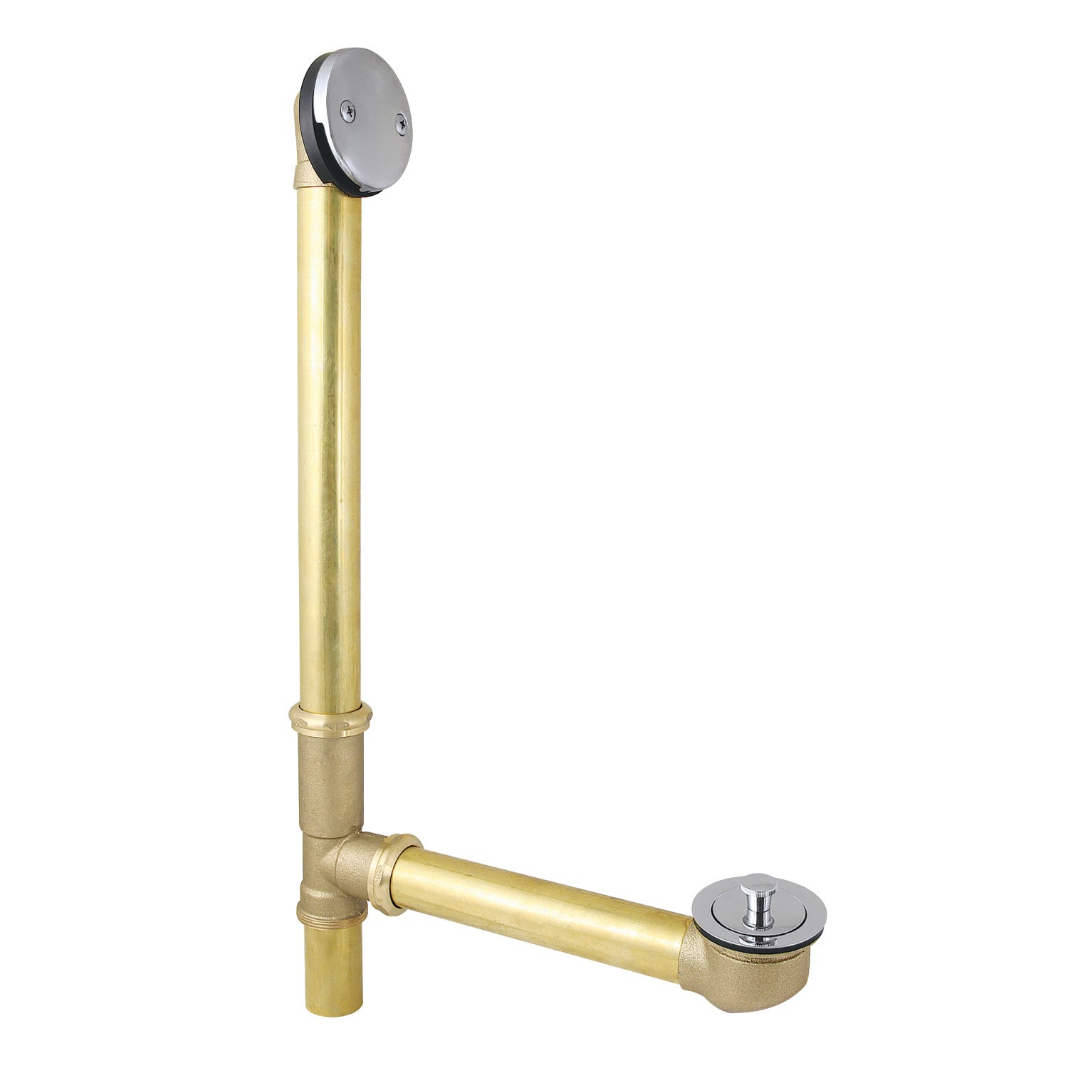 Kingston Heirloom DLL3161 - Made To Match 21-Inch Brass Lift and Turn Tub Waste and Overflow, Polished Chrome