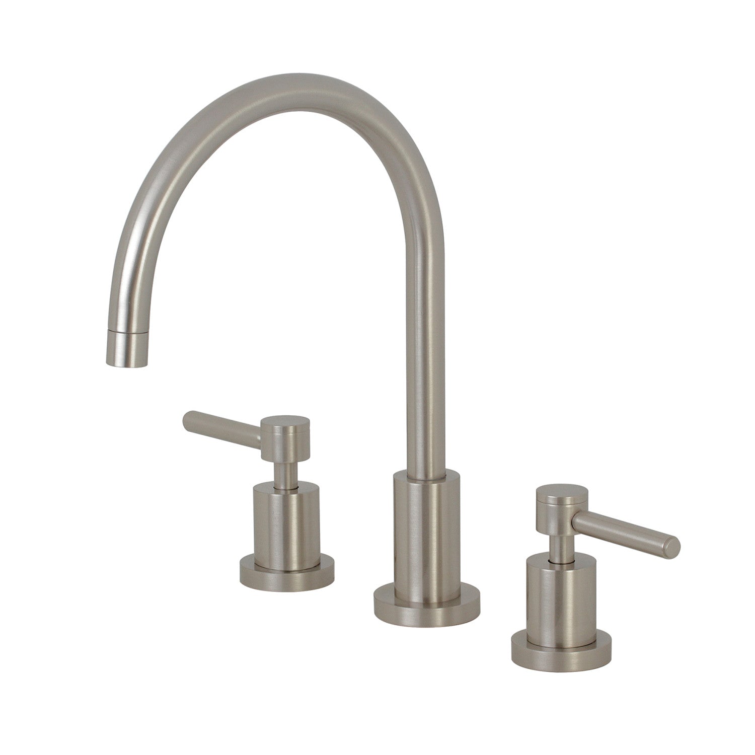 Kingston Sona KS8728DLLS - Robinet de cuisine à double poignée Concord 3 trous, Nickel brossé