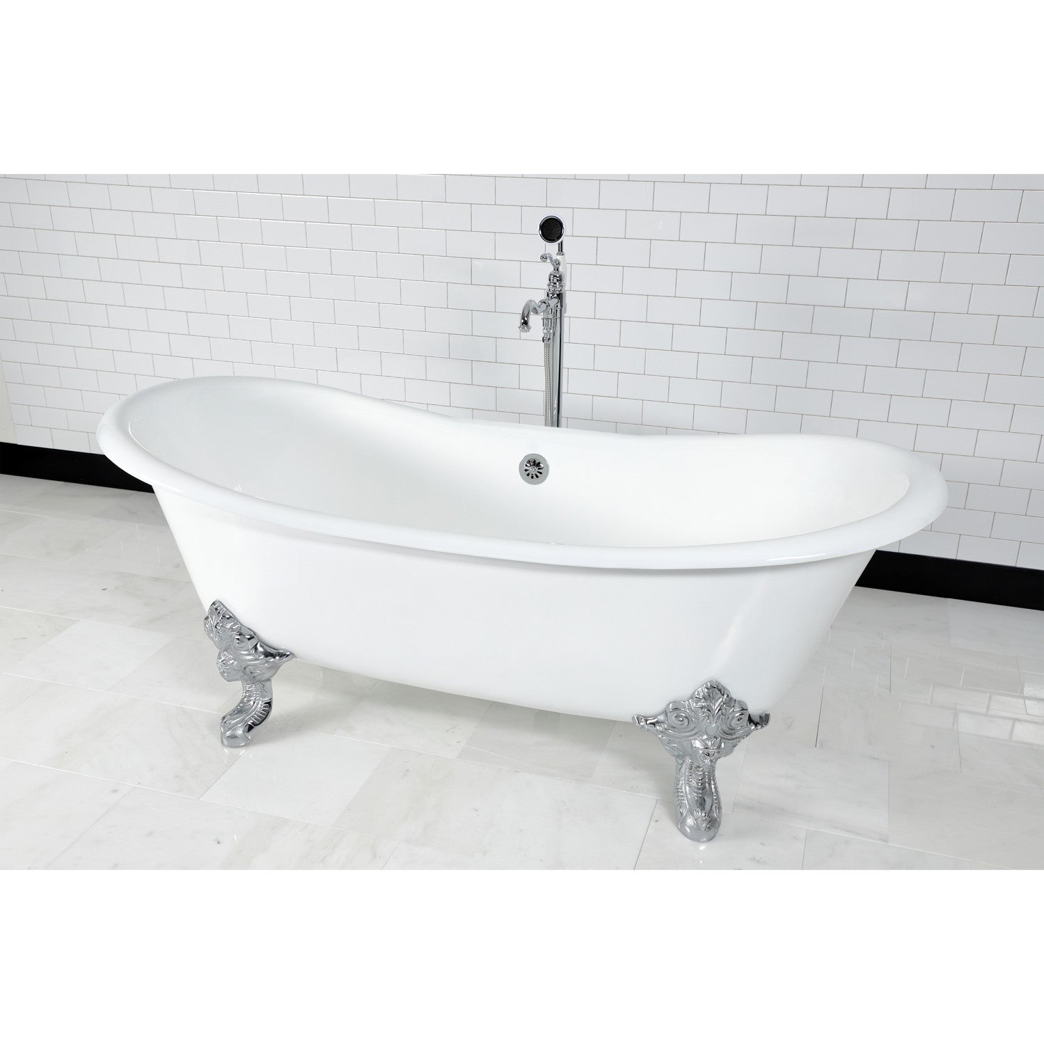 Kingston Heirloom CC2081 - Vintage Brass Lift and Turn Tub Waste and Overflow, Polished Chrome