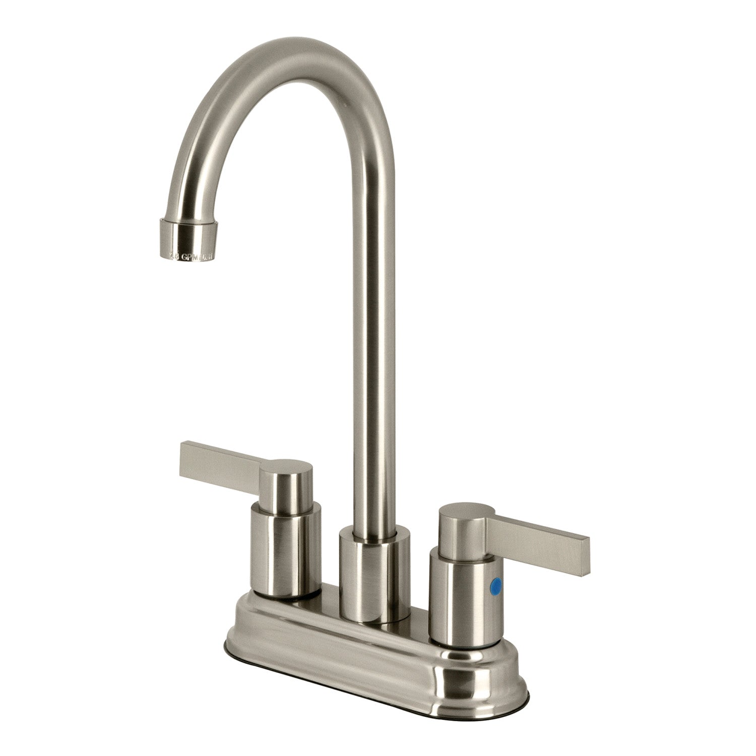 Kingston Tulare FB8498NDL - NuvoFusion Robinet de bar à deux poignées 2 trous, Nickel brossé