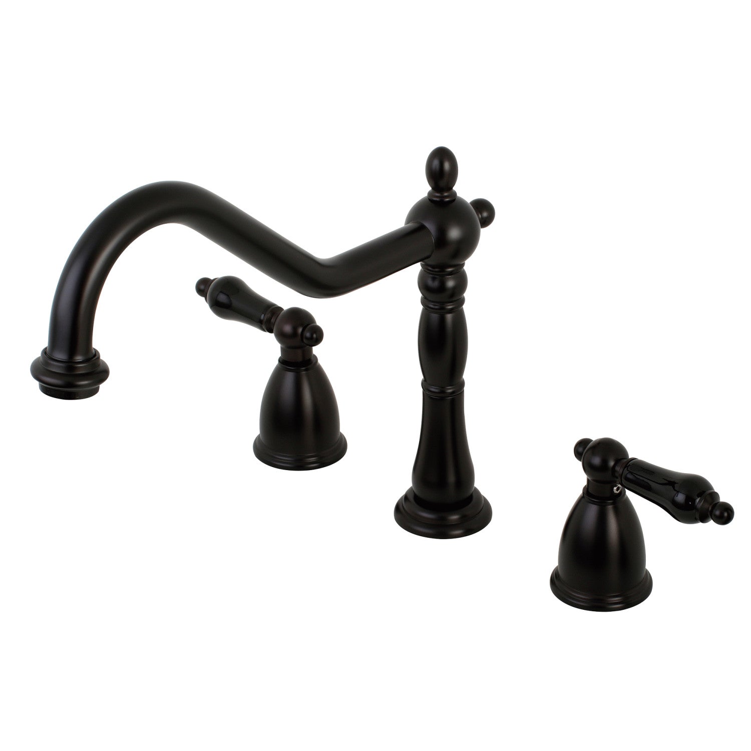 Kingston Heirloom KB1795PKLLS - Duchesse Double Poignée 3 trous Robinet de Cuisine Large, Rubbé à l'huile Bronze