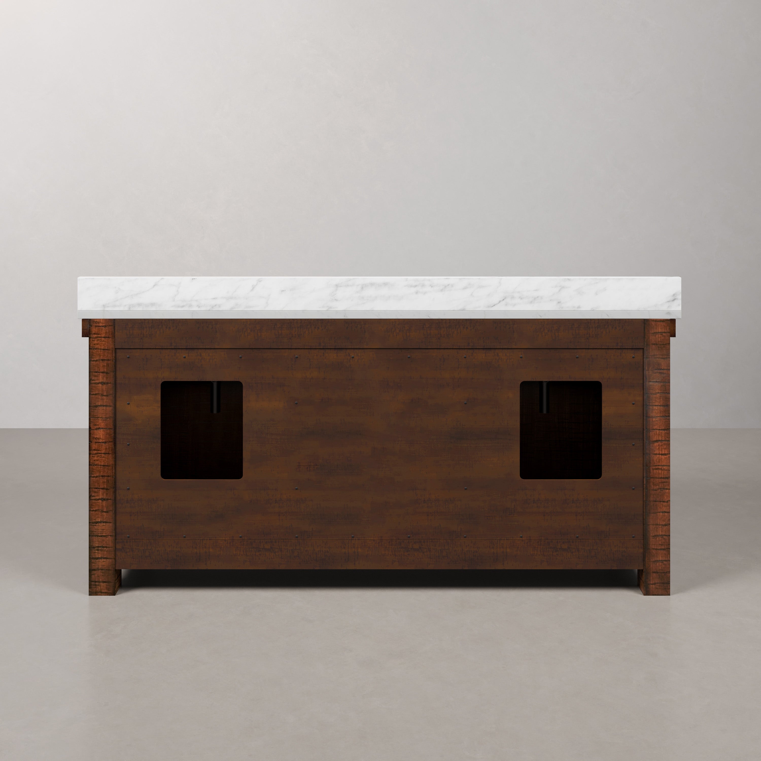 Kingston Luxe AB72CW03RS - 72 in. x 22 in. Bathroom Vanity Marble Top and White Basin, Rustic Sierra