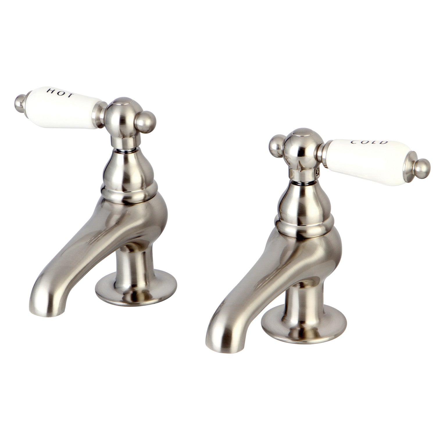 Kingston Heirloom KS3208PL - Robinet de robinet de bassin de pont à deux poignées, nickel brossé