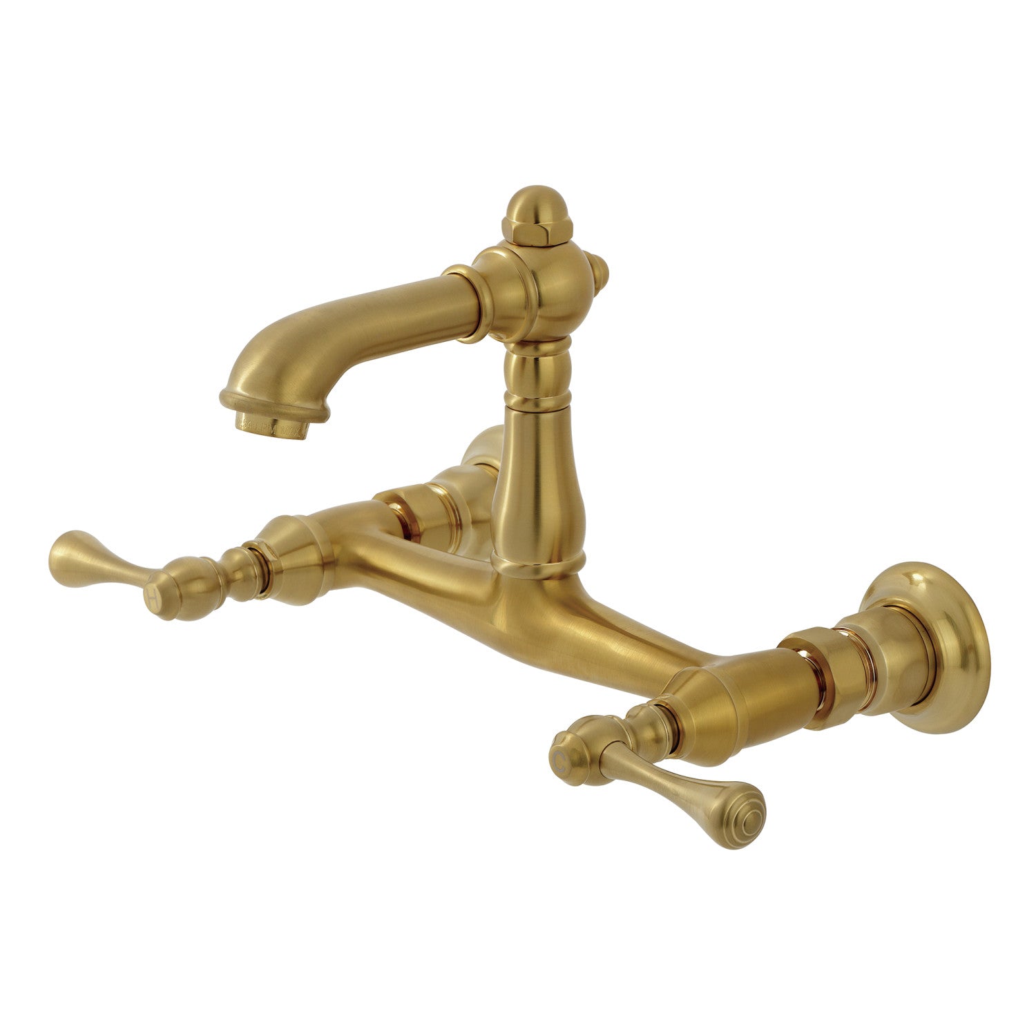 Kingston Heirloom KS7257BL - Robinet de salle de bain double poignée de pays anglais 2 trous, laiton brossé