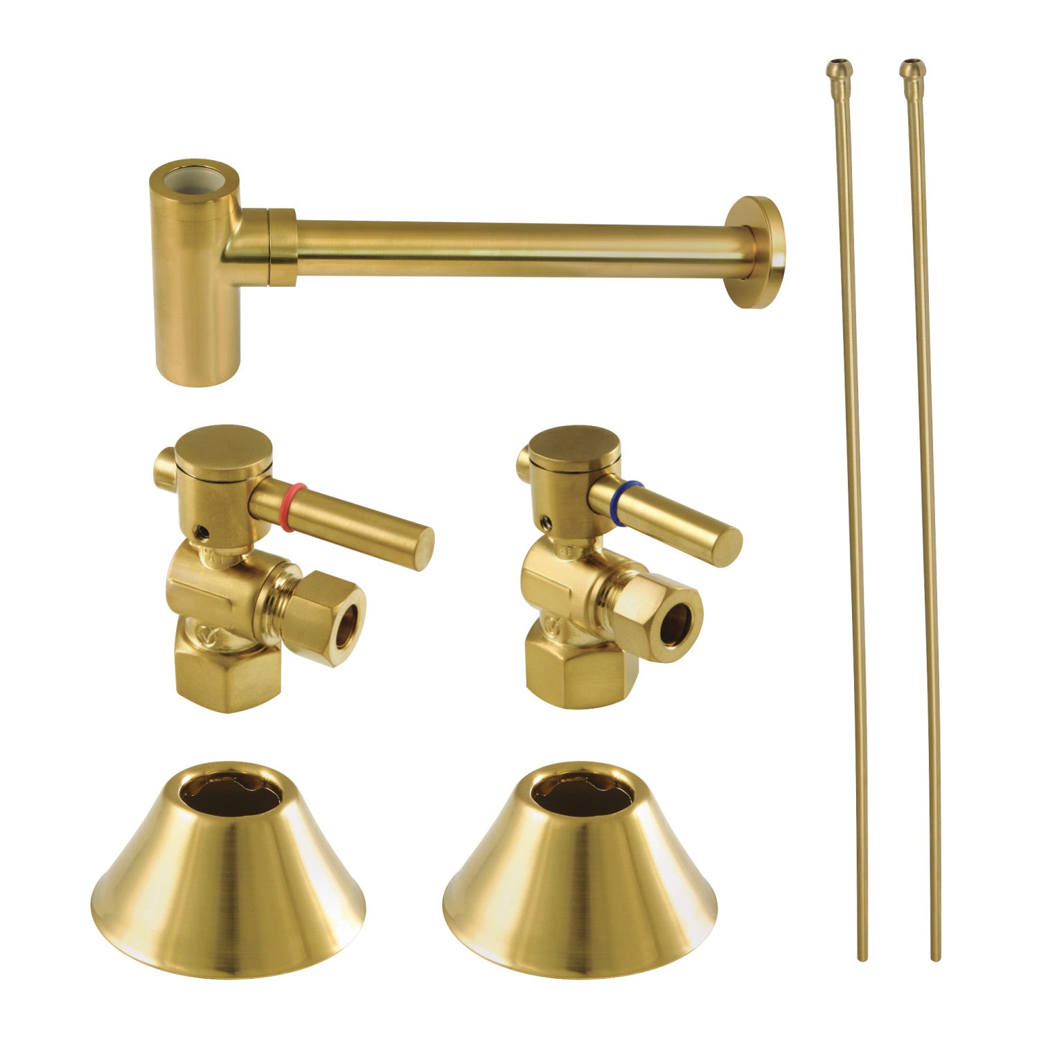 Kingston Sona CC43107DLLKB30 - Trimscape Modern Plumbing Sink Trim Kit with Bottle Trap, Brushed Brass