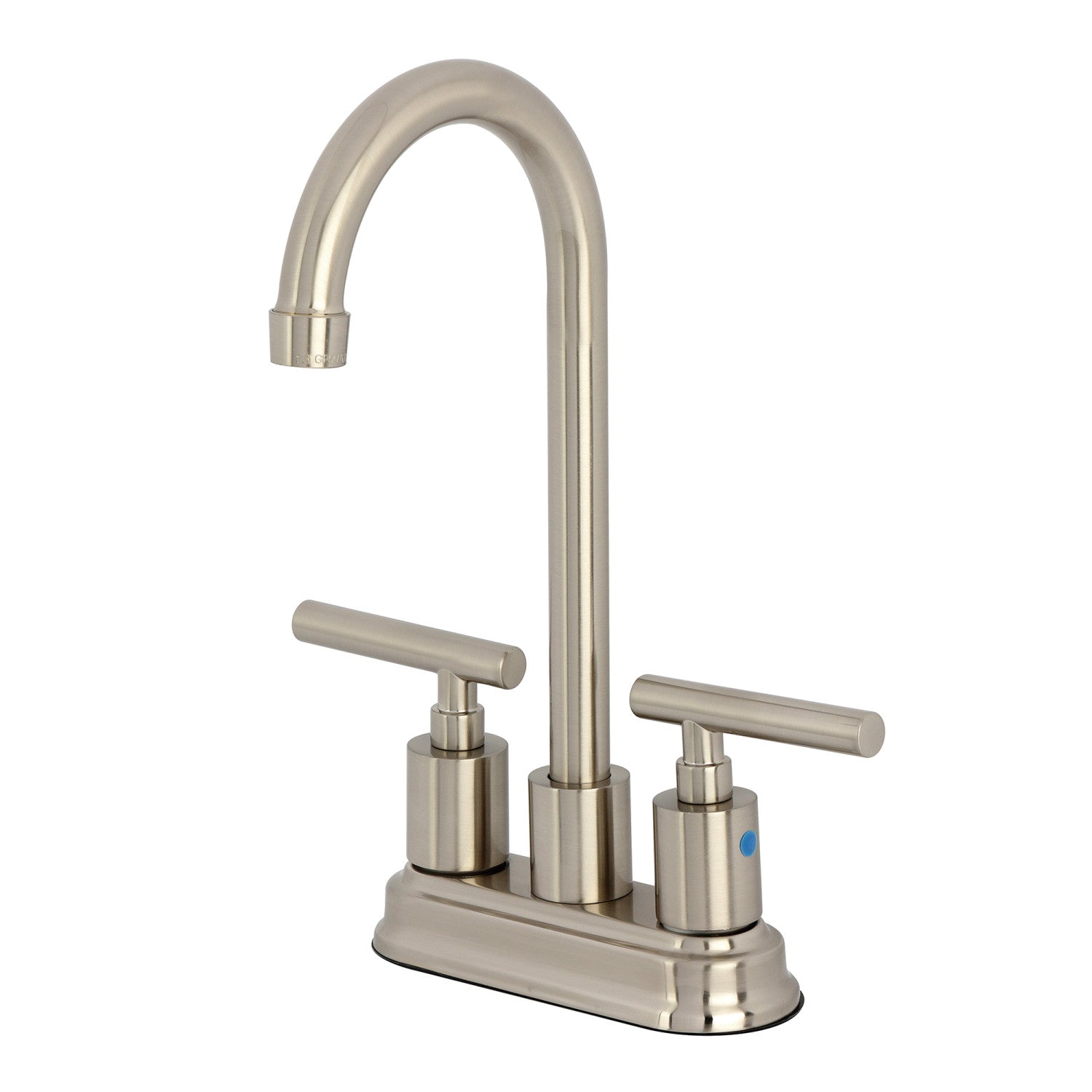Kingston Sona KB8498CML - Robinet de bar à deux poignées 2 trous, nickel brossé
