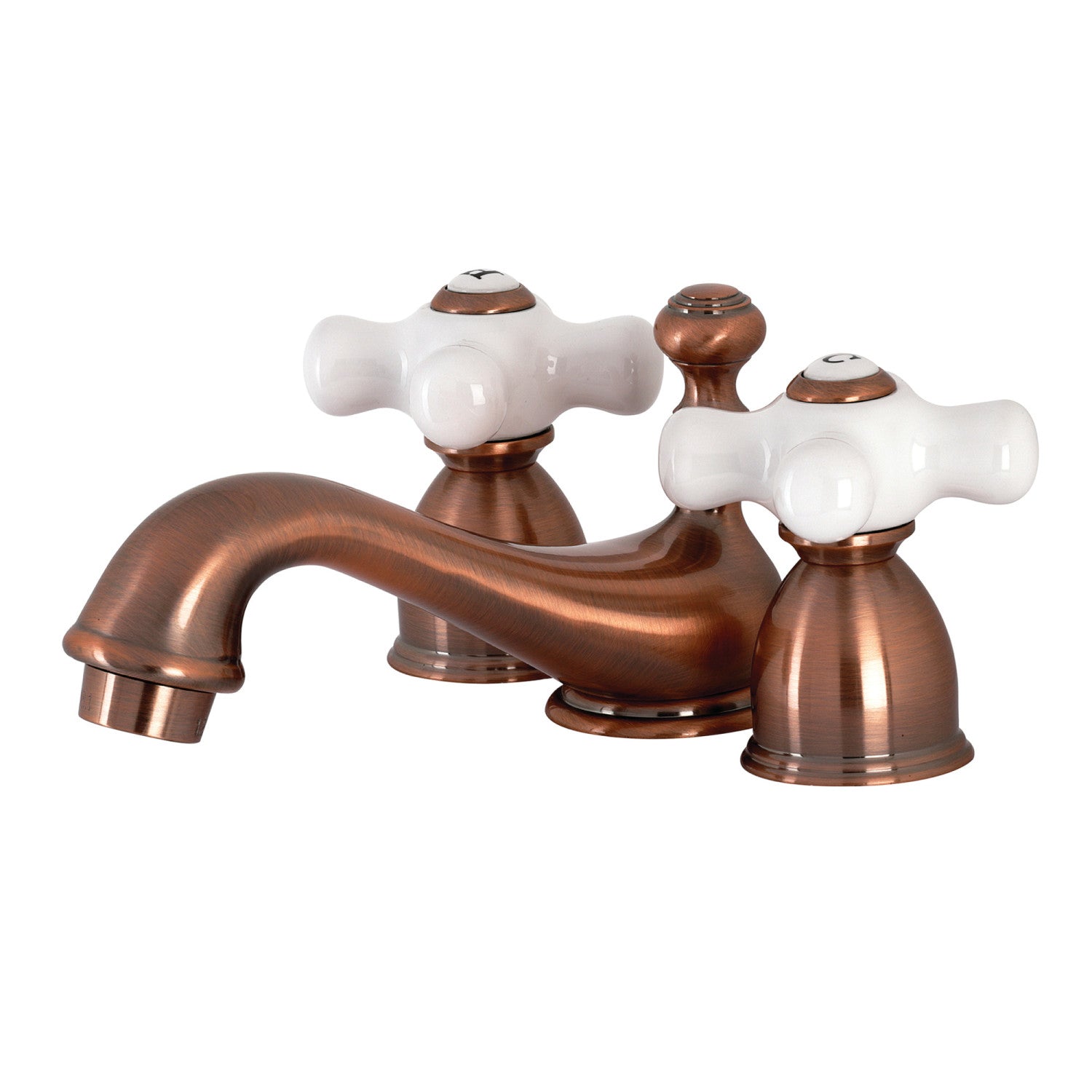 Kingston Heirloom KS395PXAC - Robinet de salle de bains mini-large avec couvercle en laiton, cuivre antique