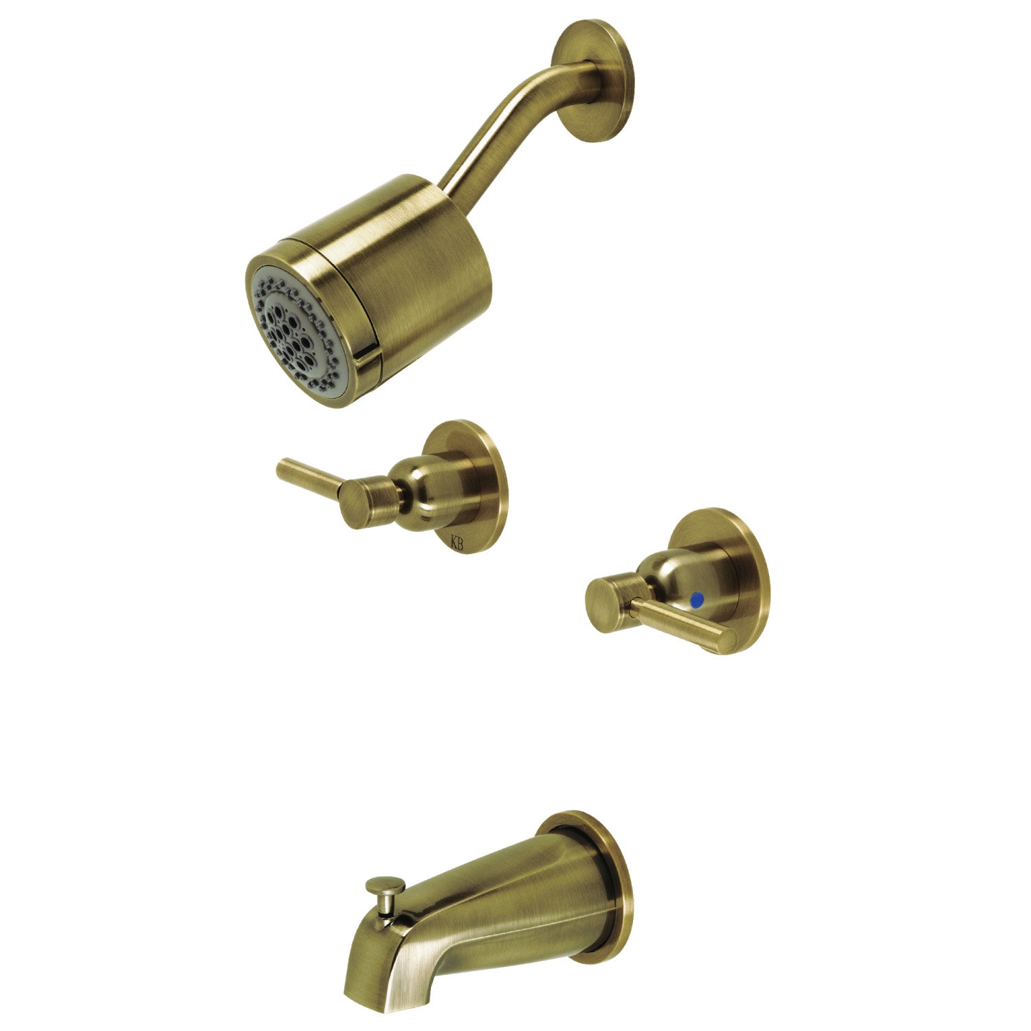 Kingston Sona KBX8143DL - Robinet de baignoire et de douche à double poignée Concord, laiton antique