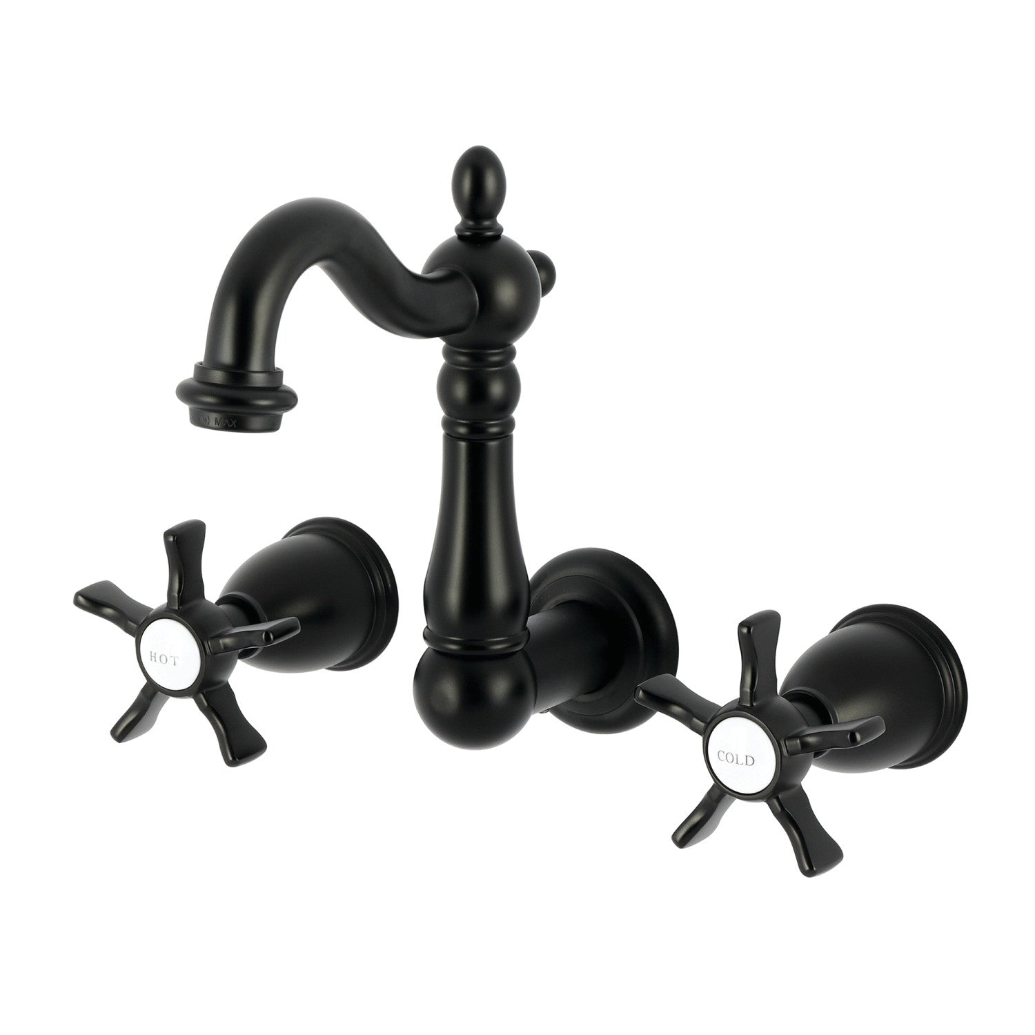 Kingston Heirloom KS1220NX - Robinet de salle de bains à double poignée Hamilton 3 trous, noir mat