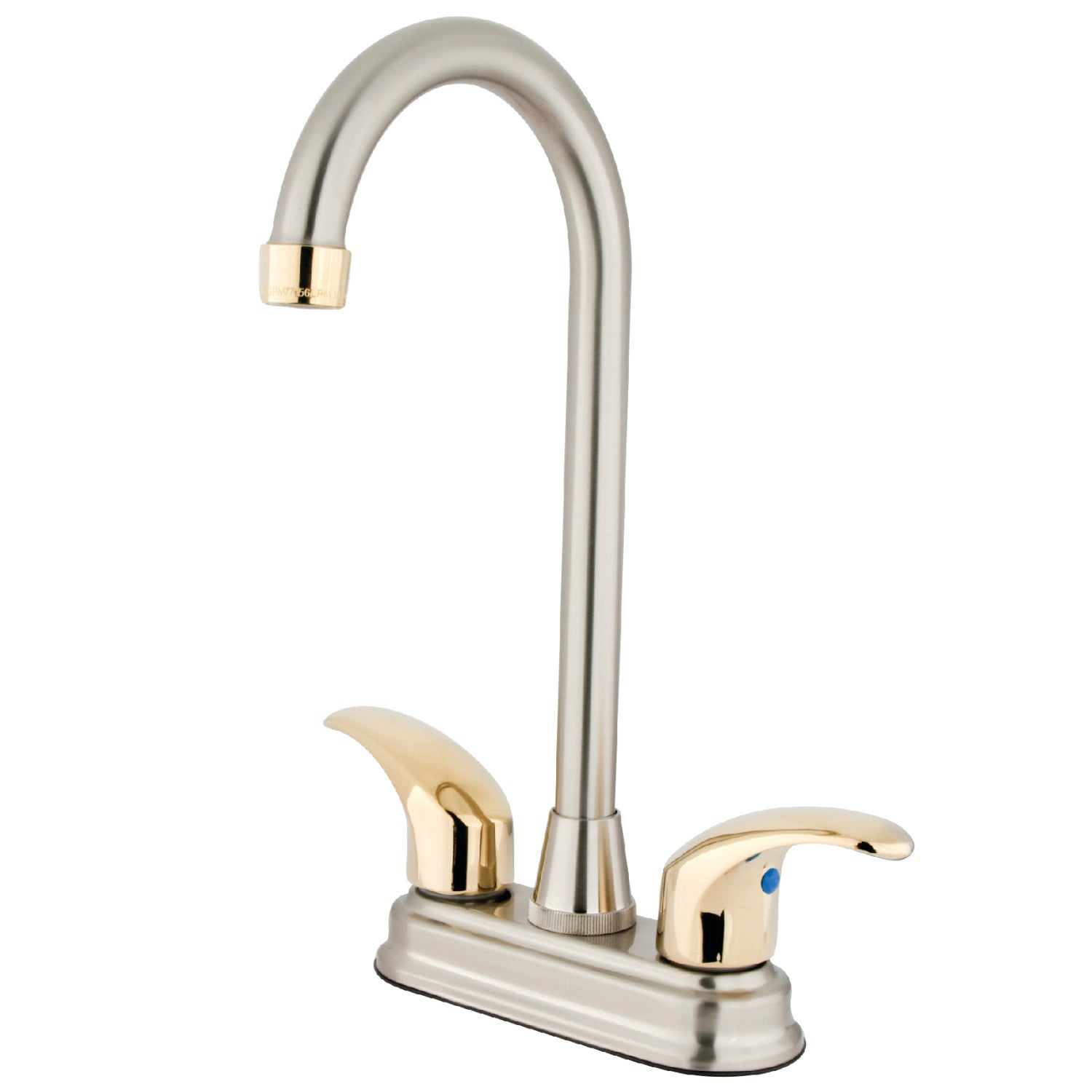 Kingston Tulare KB6499LL - Robinet de barre de montage de plate-forme 2 trous, nickel brossé / laiton poli