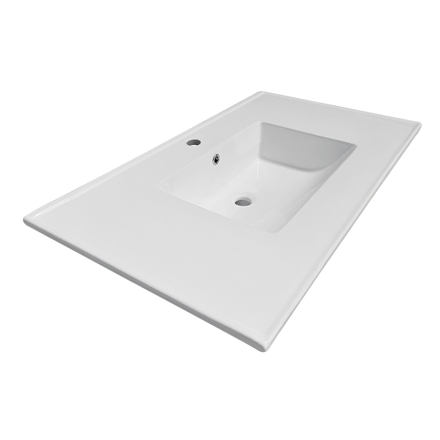 Kingston Tulare LBT372271 - Continental 37-Inch Ceramic Vanity Sink Top (1 Hole), White