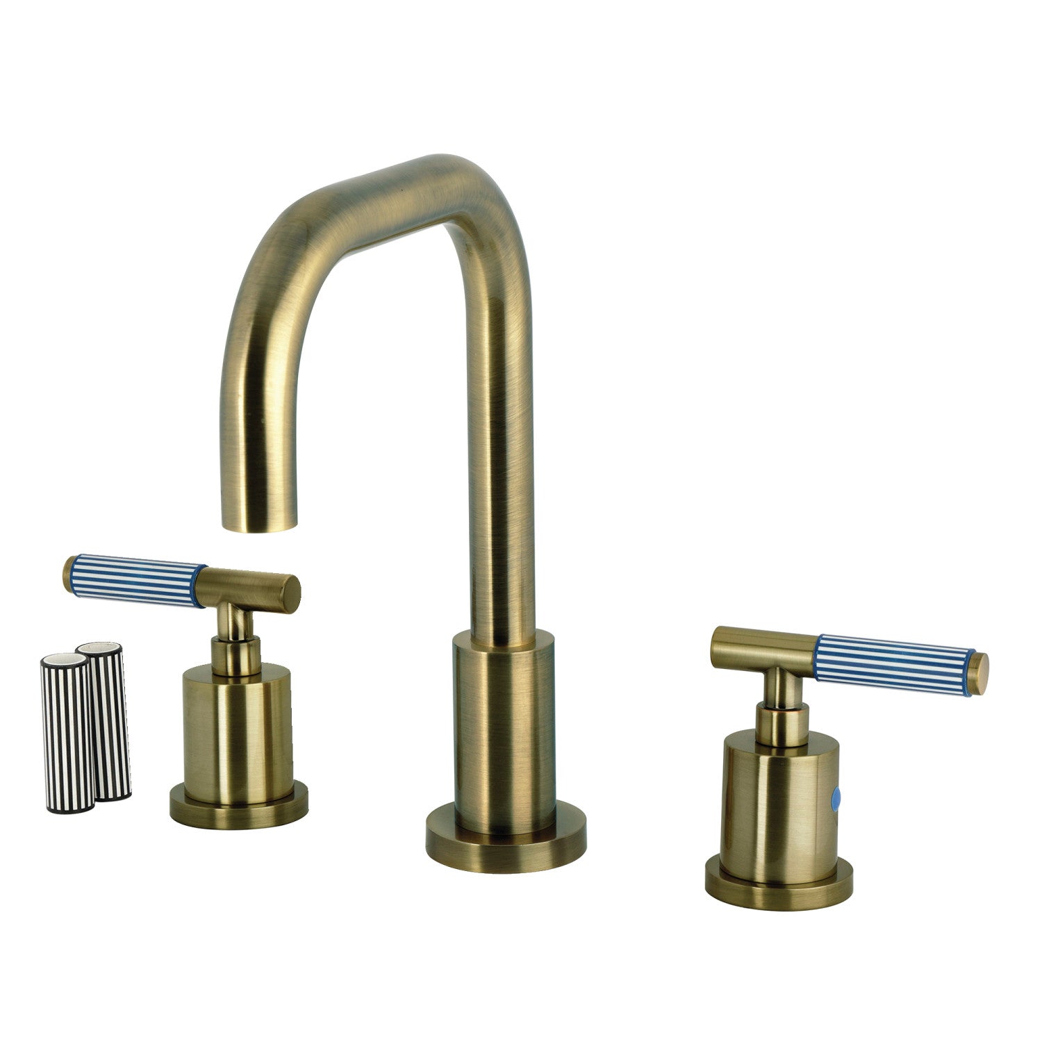 Kingston Sona FSC893KPSAB - Robinet de salle de bain étendu avec laiton à tirette, laiton antique