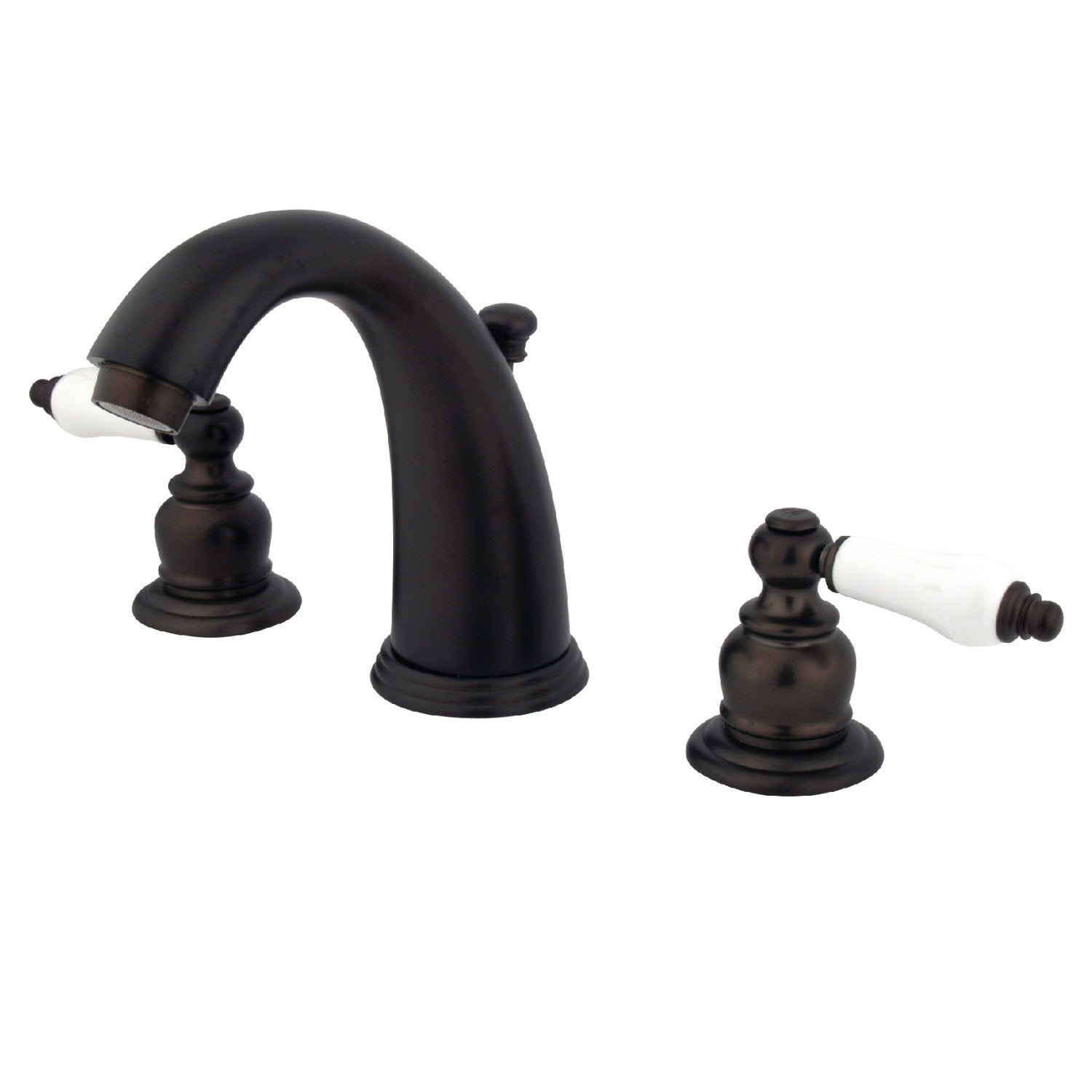 Kingston Heirloom KB985PL - Victorian à deux poignées 3 trous montage sur plage Robinet de salle de bain à entraxe large avec drain à tirette, huile frotté Bronze
