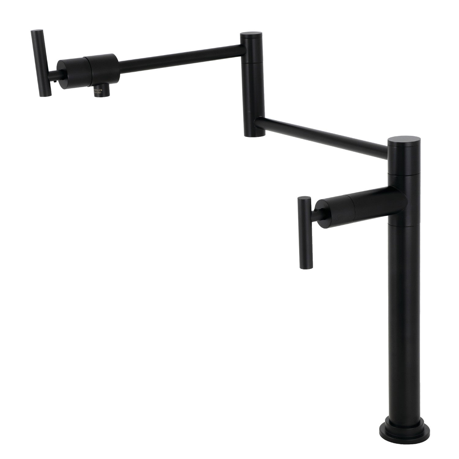 Kingston Sona KS4700CML - Robinet de remplissage de pot de plate-forme à deux poignées 1 trou, noir mat