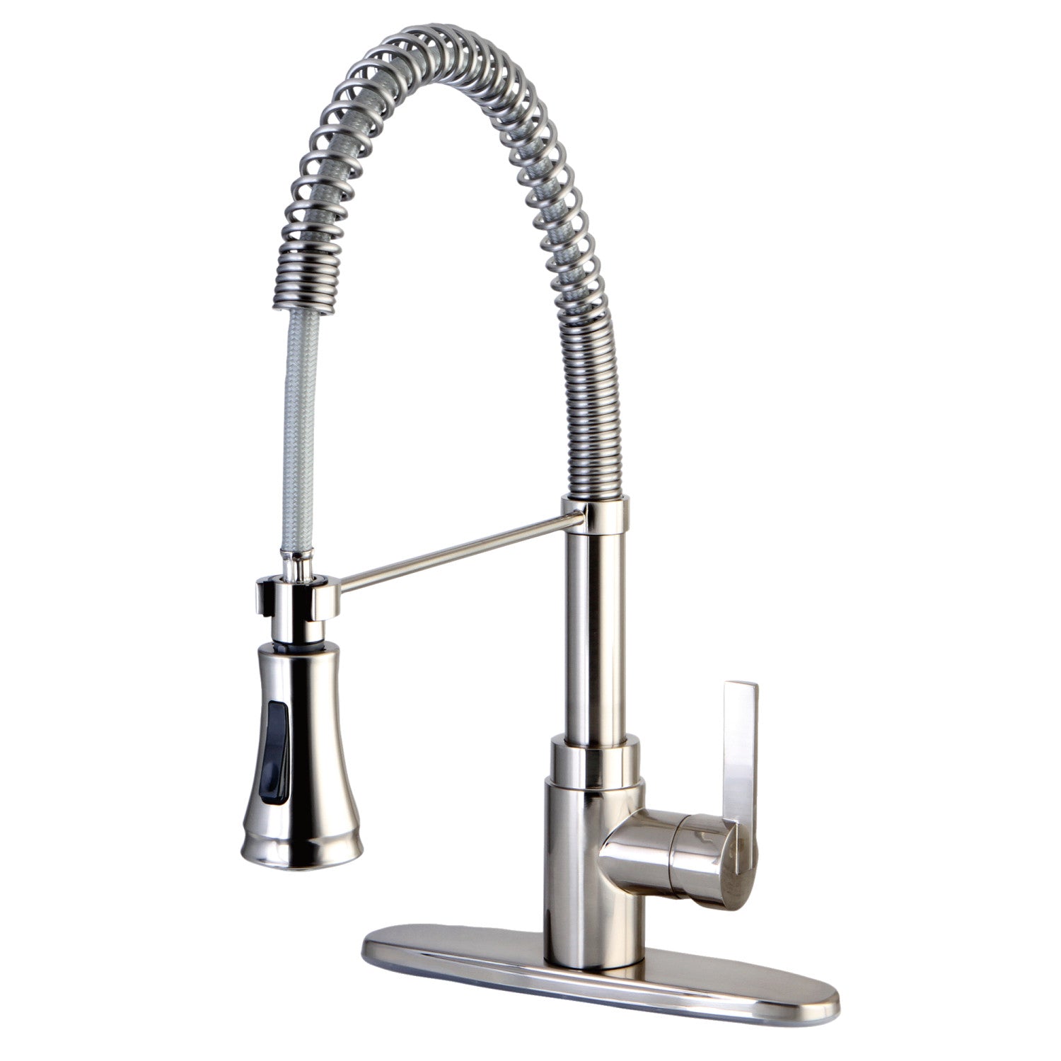 Kingston Sona GSY8878CTL - Robinet de cuisine monomanche continental 1-or-3 trou de pont pré-rinçage robinet de cuisine, nickel brossé