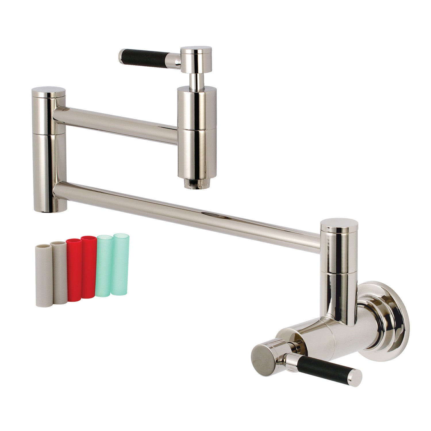 Kingston Sona KS8106DKL - Robinet de remplissage de pot de montage mural Kaiser 1 trou, nickel poli