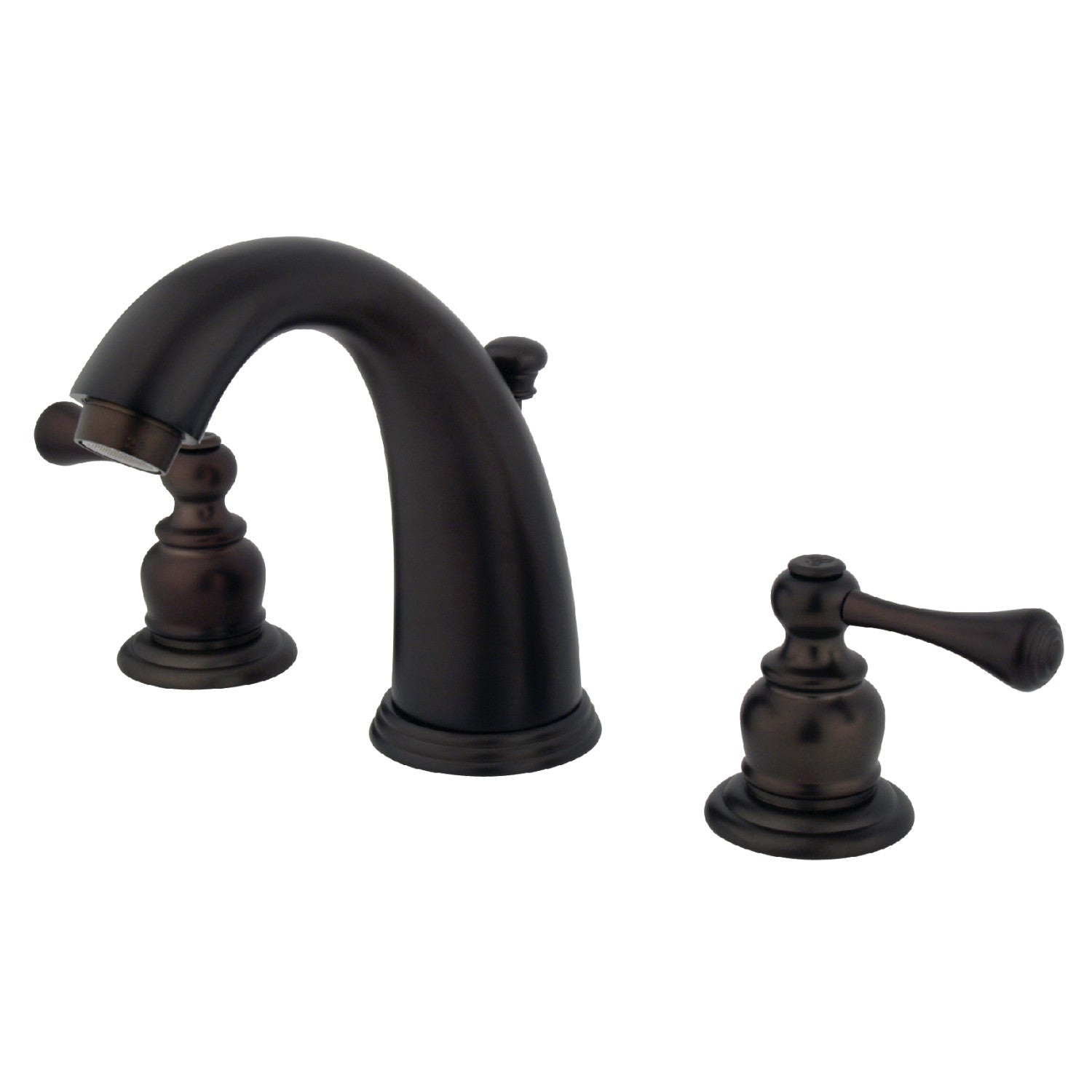 Kingston Heirloom KB985BL - Victorian à deux poignées 3 trous montage sur plage Robinet de salle de bain à entraxe large avec drain à tirette, huile frotté Bronze