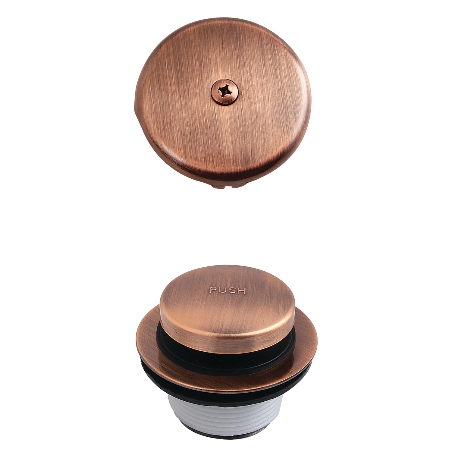 Kingston Tulare DTT5302AAC - Trimscape Zinc Alloy Alloy Toe Touch Tub Drain Conversion Kit, Antique Copper