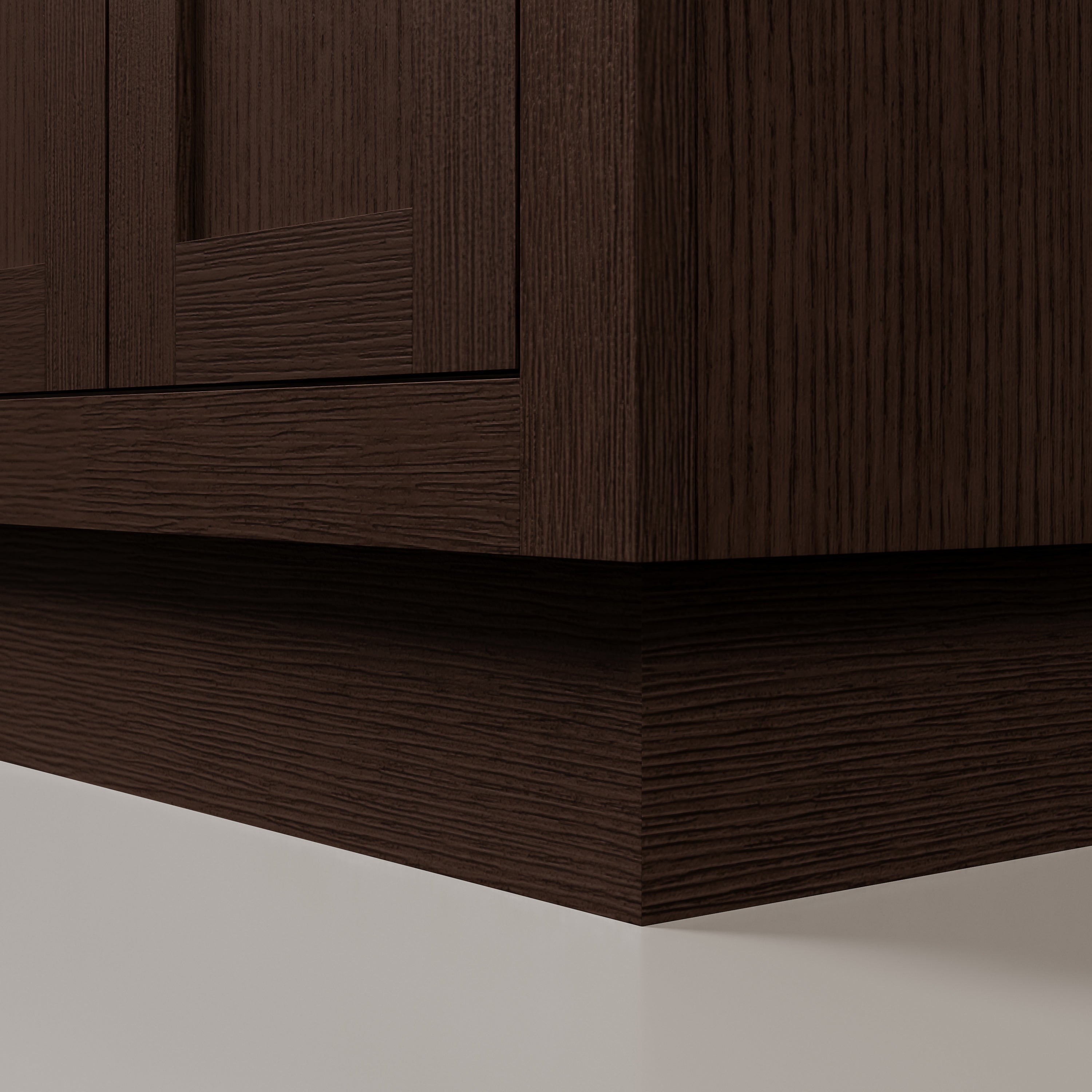 Kingston Luxe CH72CW06BK - 72 in. x 21.5 in. Bathroom Vanity Marble Top and White Basin, Brown Oak