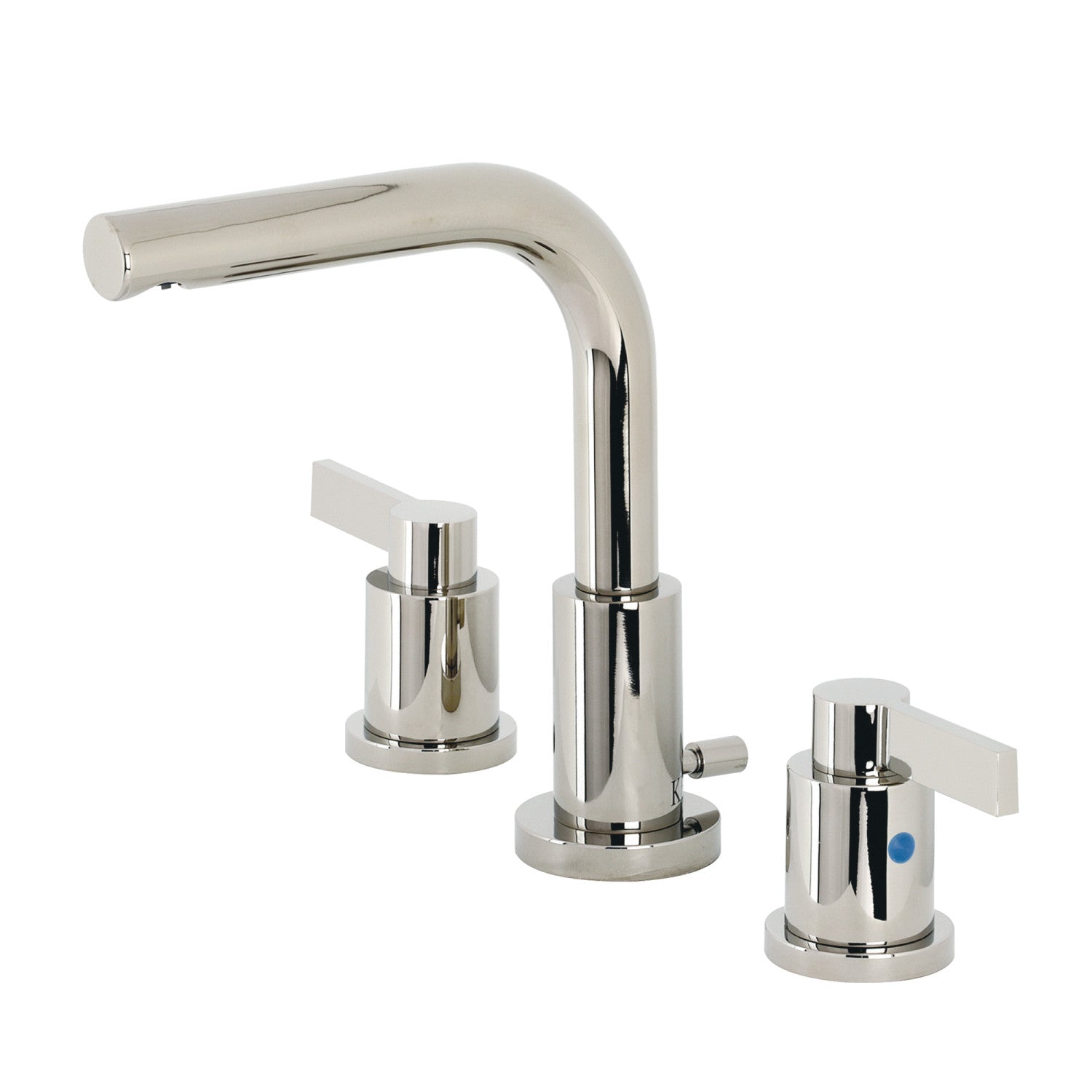 Kingston Sona FSC8959NDL - NuvoFusion Robinet de salle de bain à deux poignées 3 trous Robinet de salle de bain à montage étendu avec à tirette en laiton, nickel poli