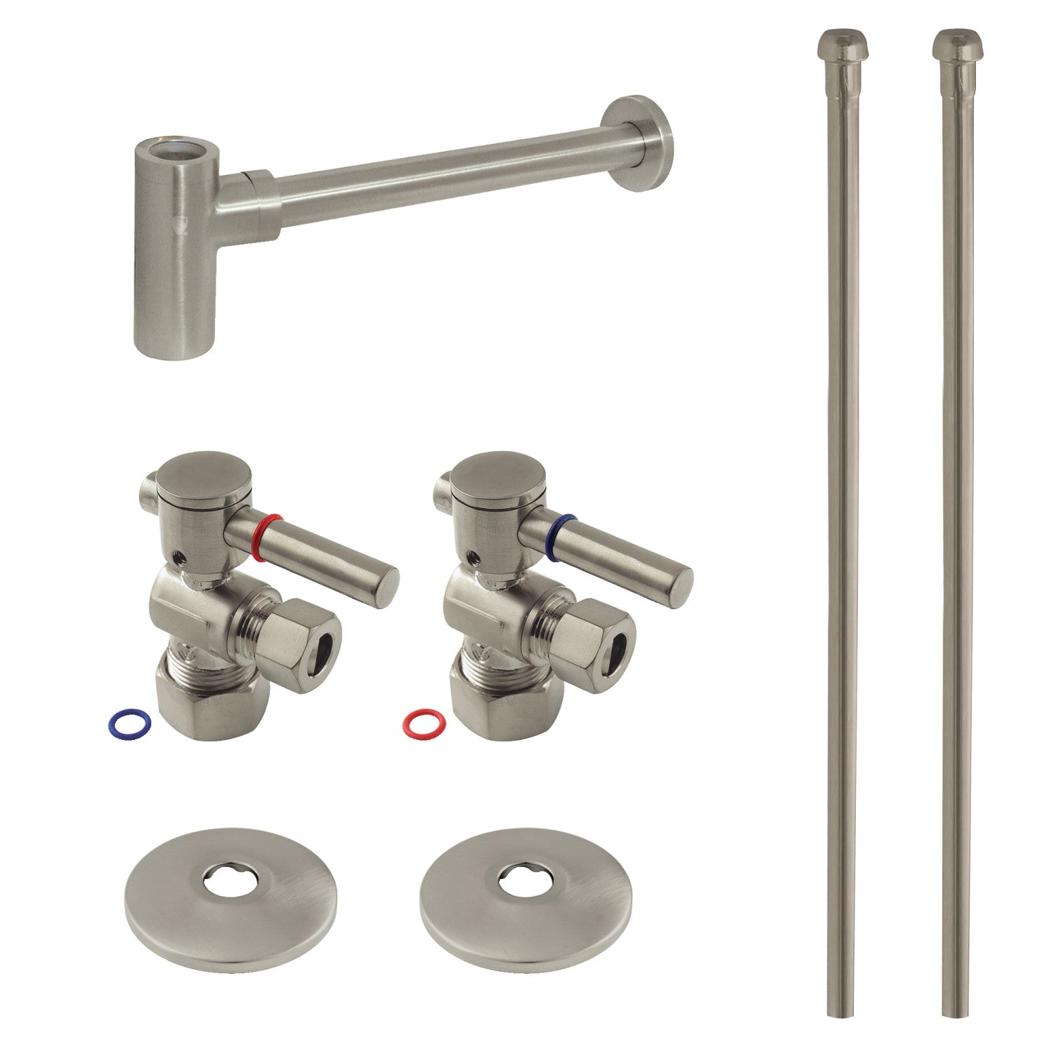 Kingston Sona CC53308DLLKB40 - Trimscape Modern Plumbing Sink Trim Kit with Bottle Trap, Brushed Nickel