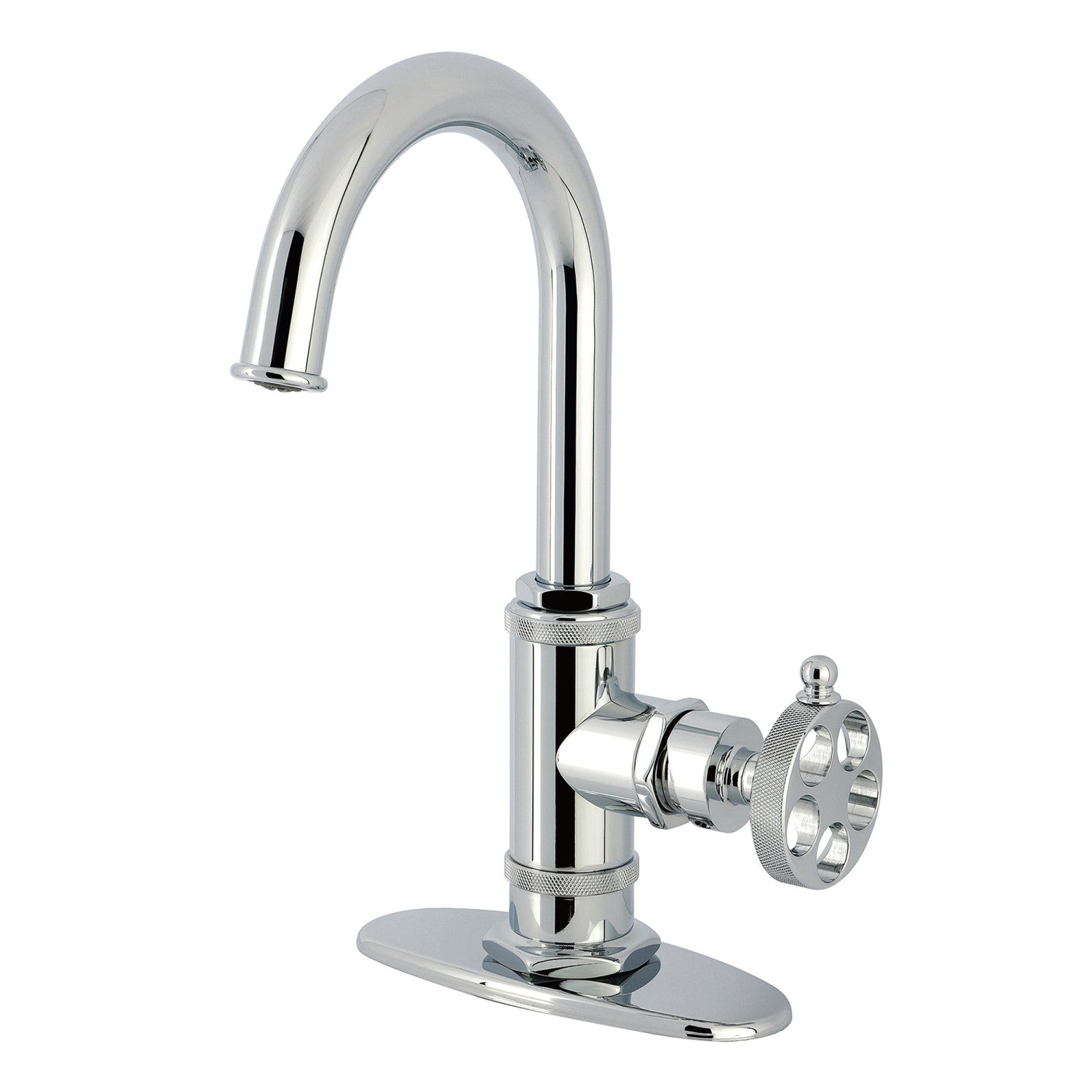 Kingston Sona KSD8501RKZ - Robinet de bar à une poignée de Wendell 1 trou avec poignée moletée, chrome poli