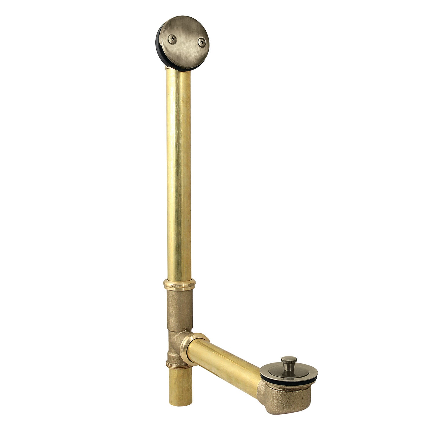 Kingston Heirloom DLL3163 - Made To Match 21-Inch Brass Lift and Turn Tub Waste and Overflow, Antique Brass