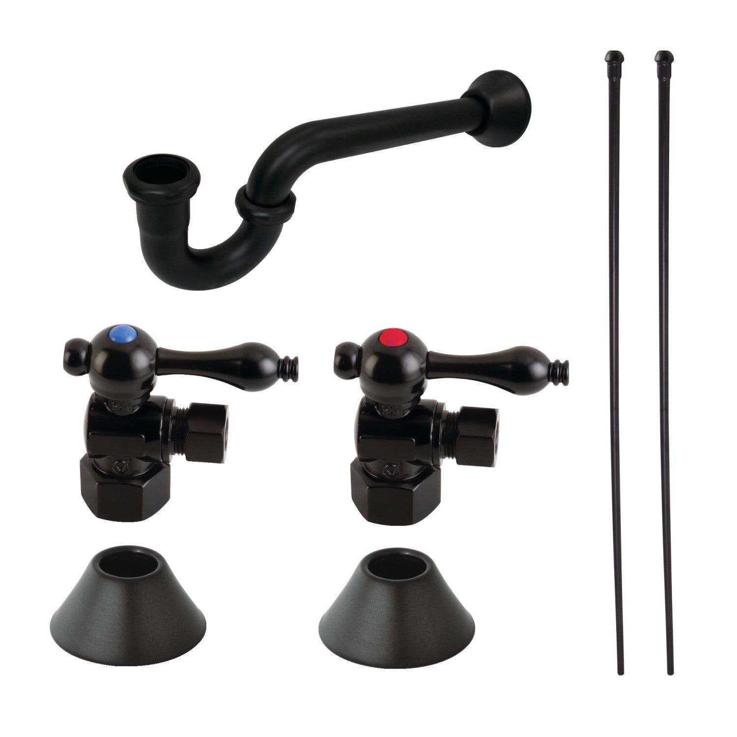 Kingston Heirloom CC43100LKB30 - Trimscape Traditional Plumbing Sink Trim Kit with P-Trap, Matte Black