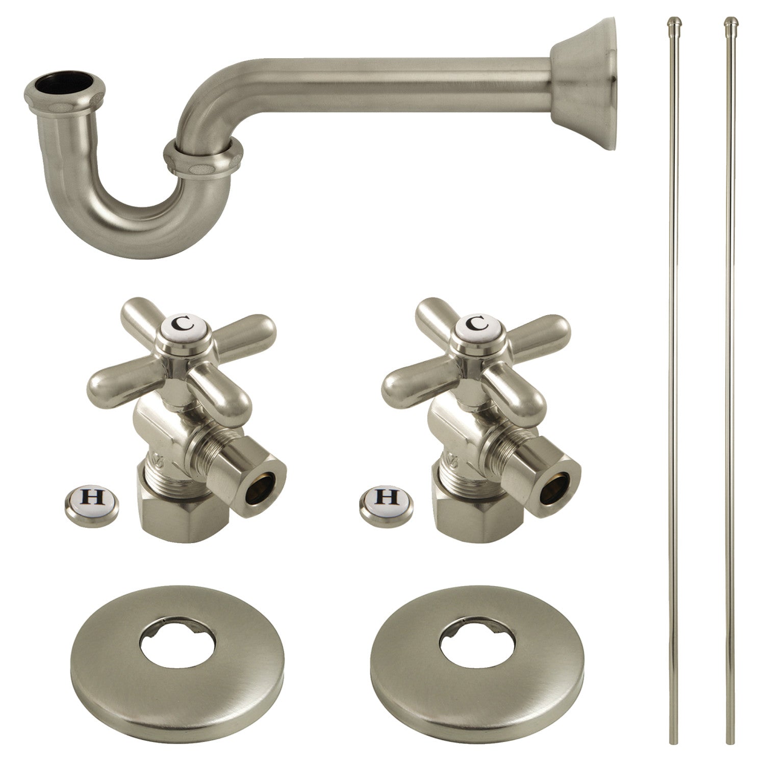 Kingston Heirloom KPK308 - Trimscape Traditional Plumbing Supply Kit Combo, Brushed Nickel