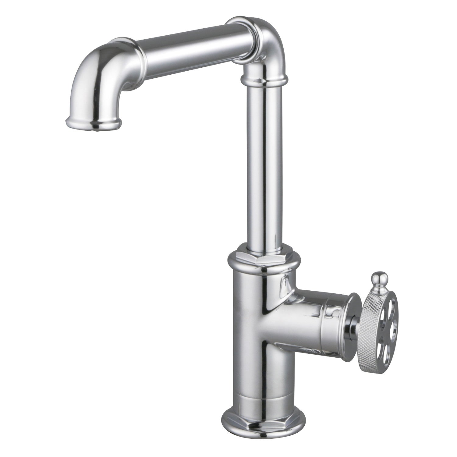 Kingston Sona LS6201RKZ - Wendell Robinet de cuisine monomanche 1 trou avec poignée moletée, chrome poli