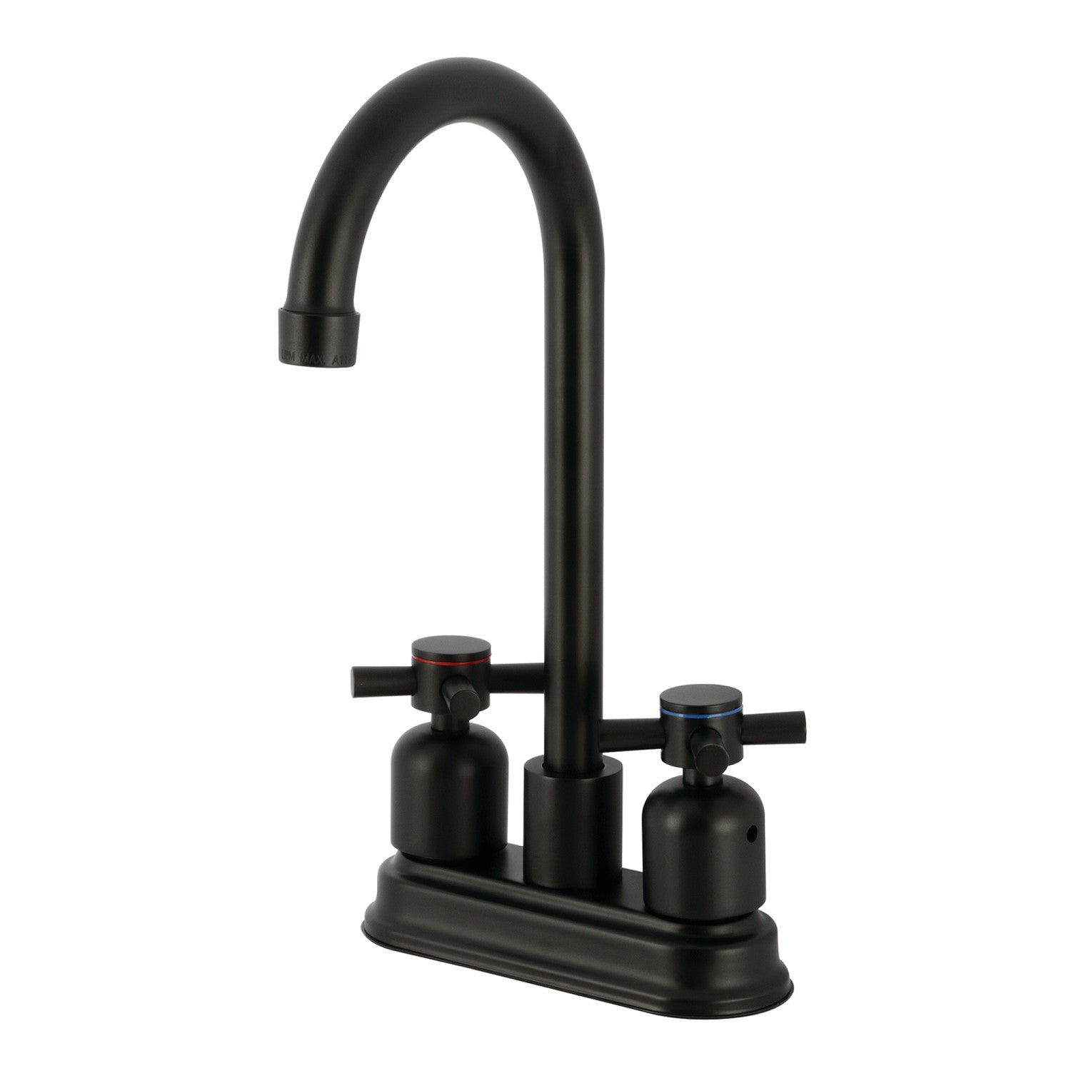 Kingston Tulare KB8490DX - Robinet de bar à deux poignées Concord 2 trous, noir mat