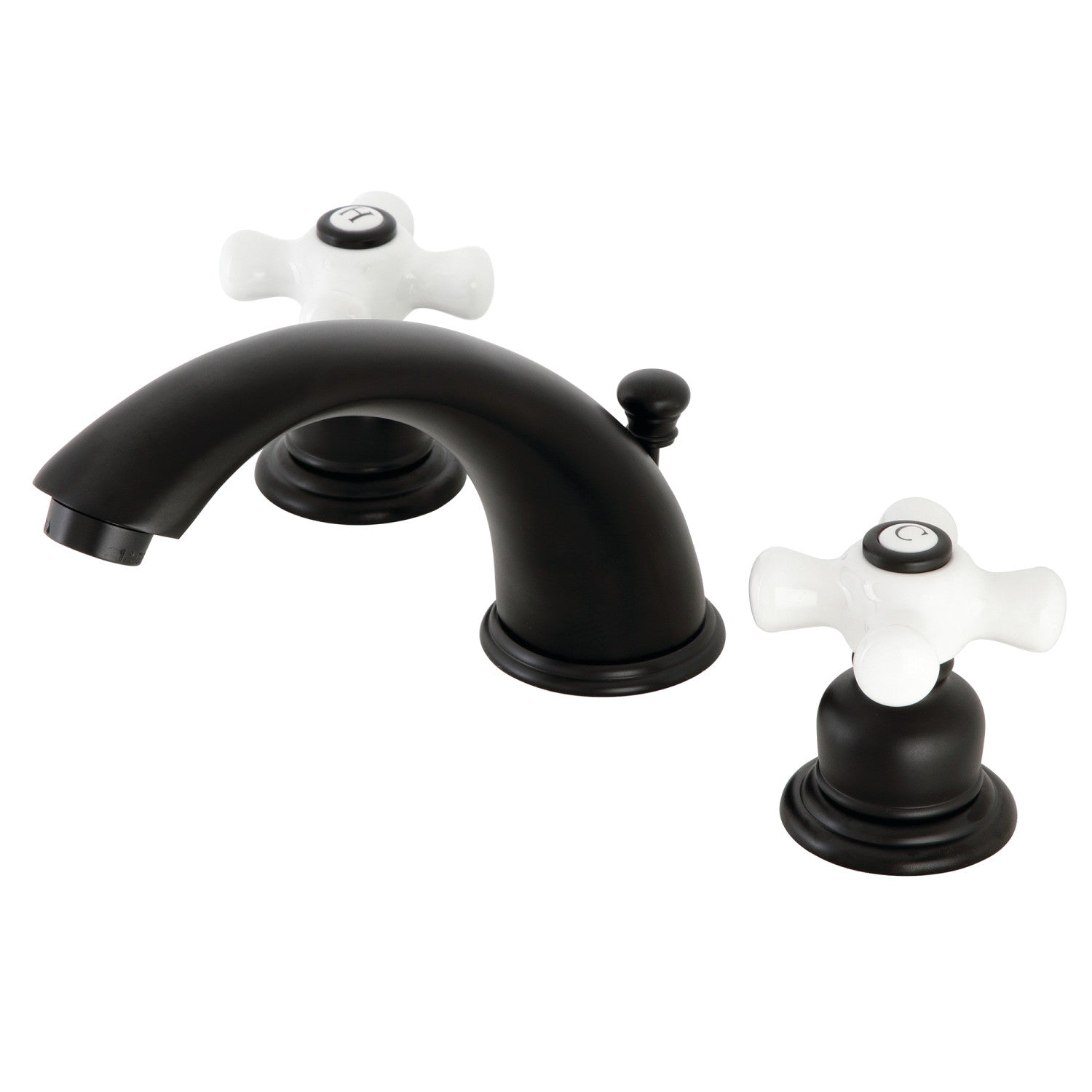 Kingston Heirloom KB960PX - Robinet de salle de bain à deux poignées Magellan 3 trous avec robinet de salle de bain, noir mat