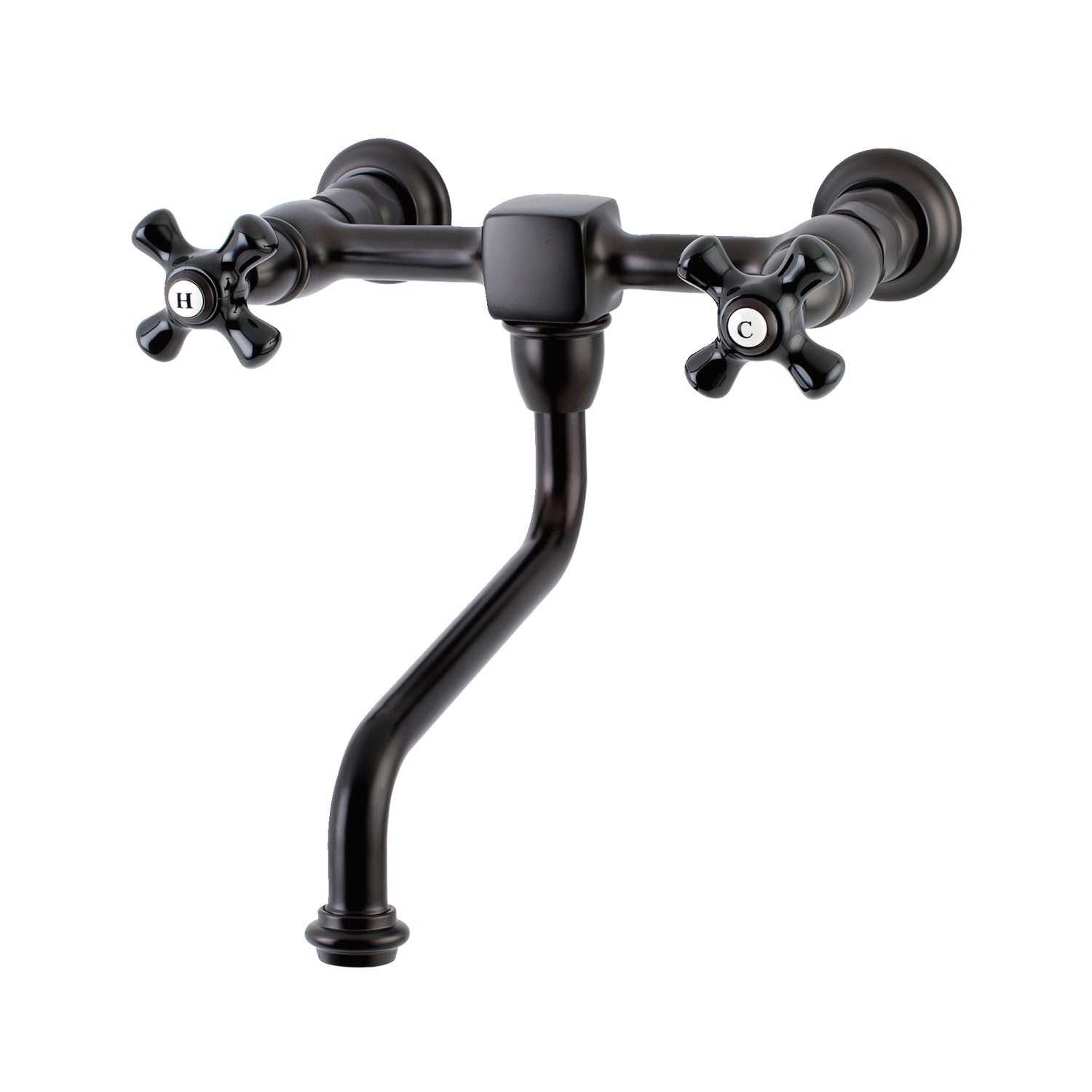 Kingston Heirloom KS1215PKX - Robinet de salle de bains à double poignée 2 trous Wall Mount, bronze frotté à l'huile