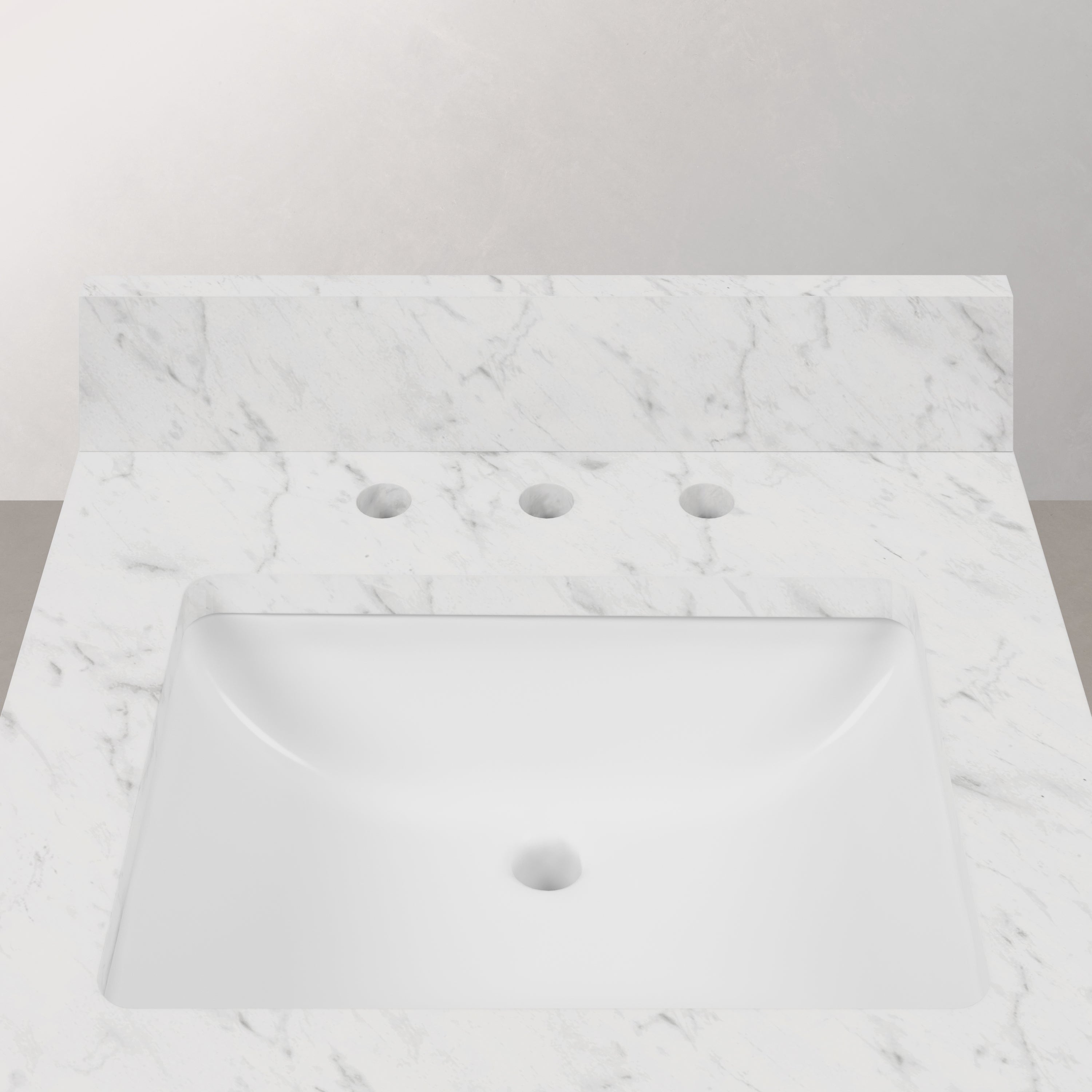 Kingston Luxe MS24CW06MB - 24 in. x 21.5 in. Bathroom Vanity Marble Top in Carrara White and White Basin, Monarch Blue