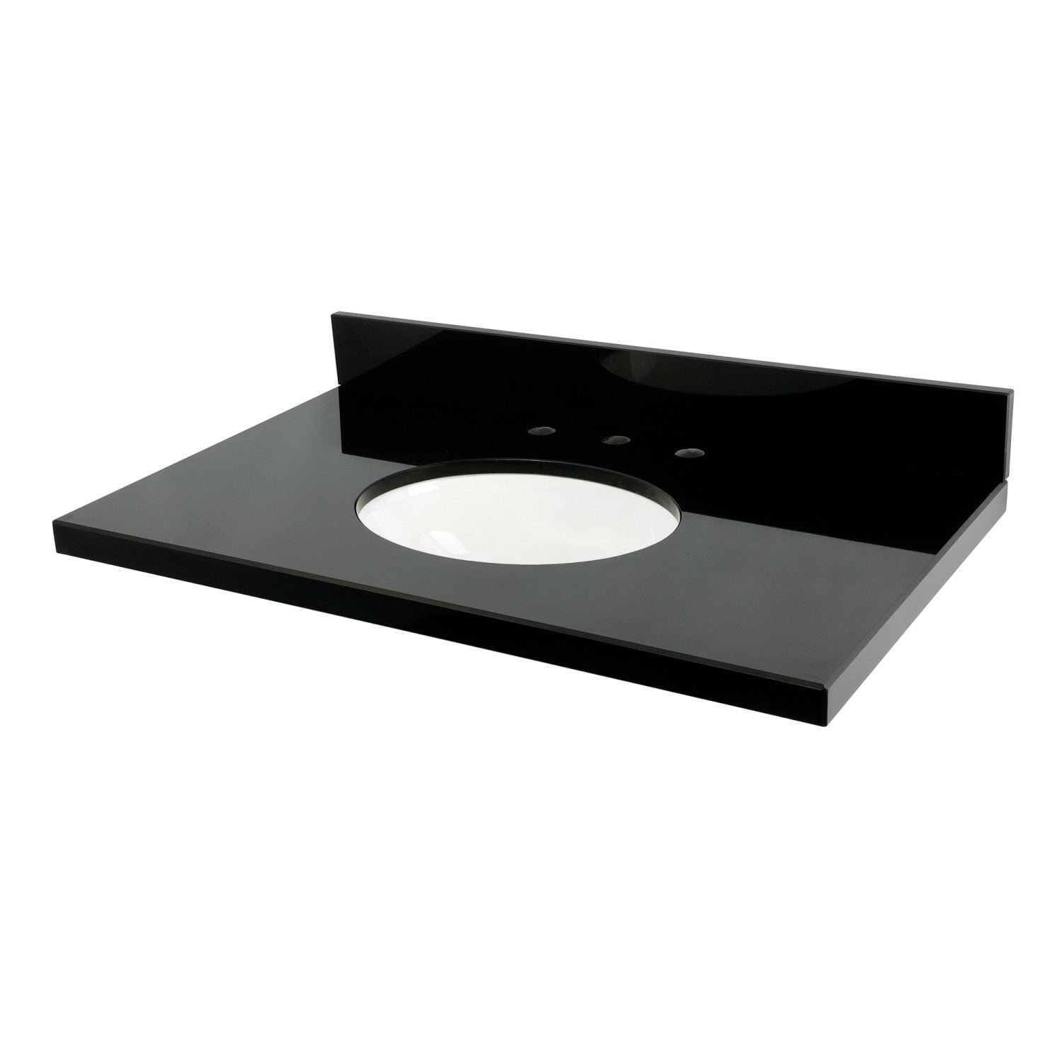 Kingston Tulare KVPK3622K38 - Templeton 36-Inch Black Granite Vanity Top (8" Faucet Drillings), Black/White