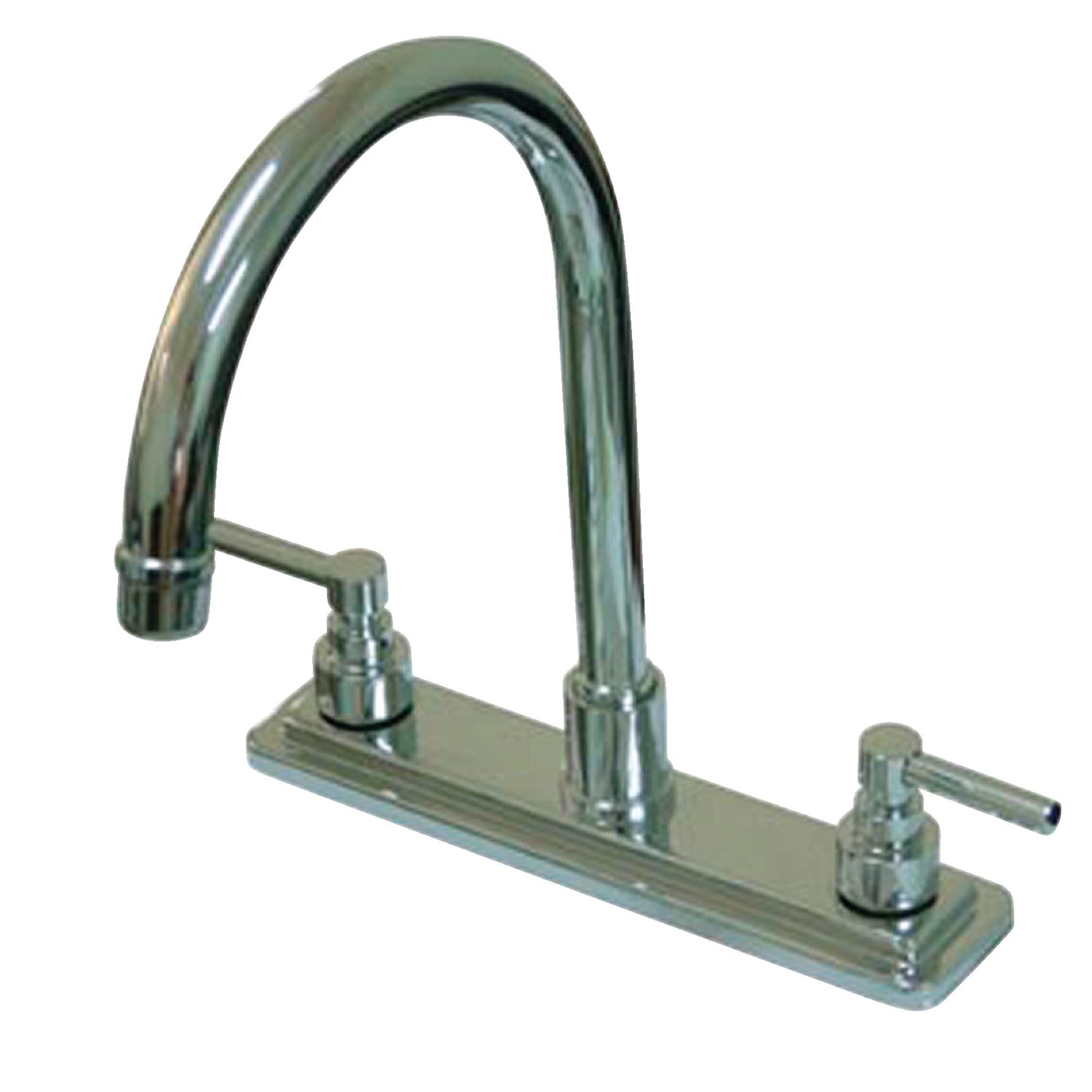Kingston Sona KS8791ELLS - Robinet de cuisine à deux poignées Elinvar 3 trous 8", chrome poli