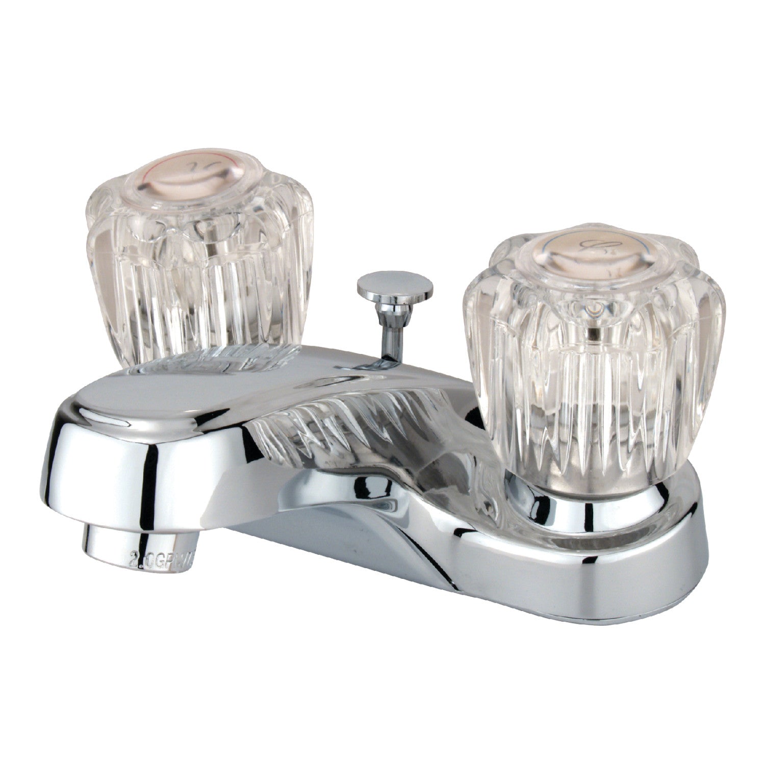 Kingston Tulare KB161B - Americana Double-Handle 3-Hole Deck Mount 4-Inch Centerset Bathroom Faucet with Brass Pop-Up, Polished Chrome