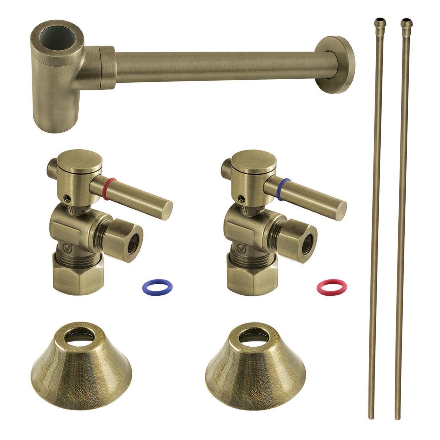 Kingston Sona CC53303DLLKB30 - Trimscape Modern Plumbing Sink Trim Kit with Bottle Trap, Antique Brass