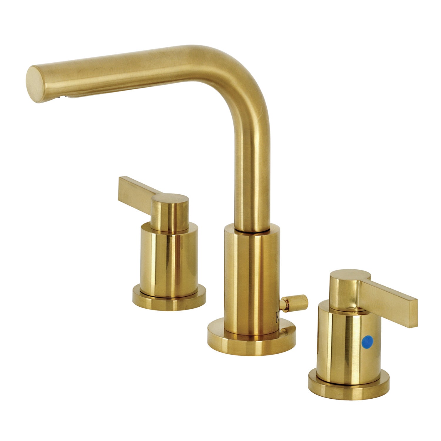 Kingston Sona FSC8953NDL - NuvoFusion Robinet de salle de bain à deux poignées 3 trous Robinet de salle de bain à montage étendu avec à tirette en laiton, laiton brossé