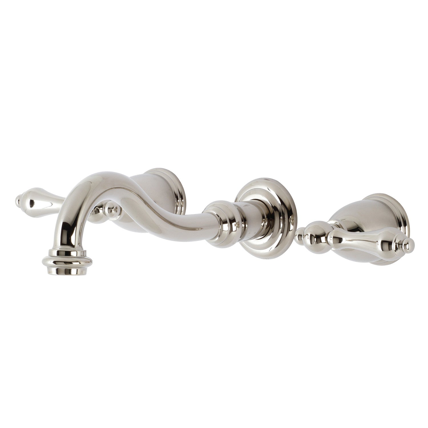 Kingston Heirloom KS3126AL - Vintage double poignée 3 trous mural robinet de salle de bains, nickel poli