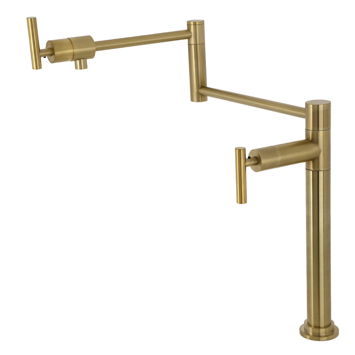 Kingston Sona KS4707CML - Robinet de remplissage de pot de plate-forme à deux poignées 1 trou, laiton brossé
