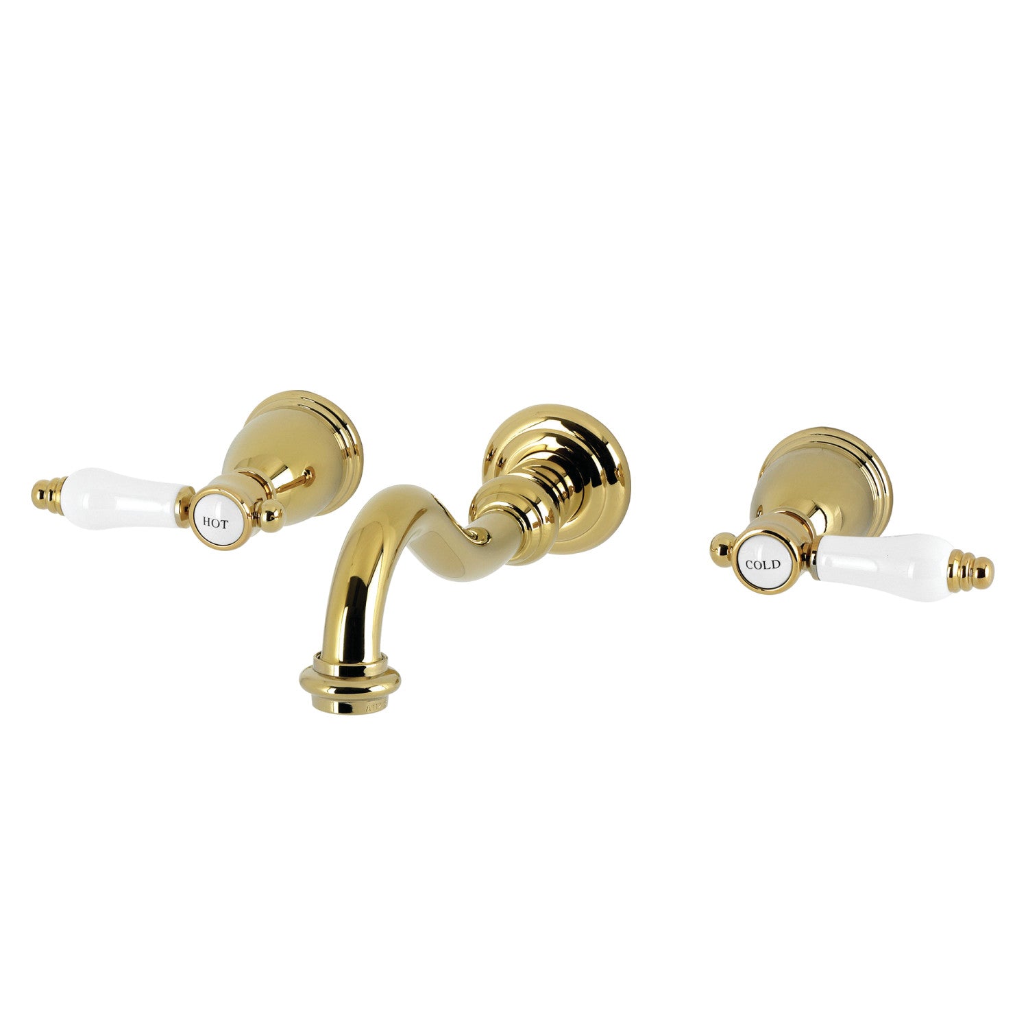 Kingston Heirloom KS3122BPL - Robinet de salle de bains Bel-Air à double poignée 3 trous, laiton poli