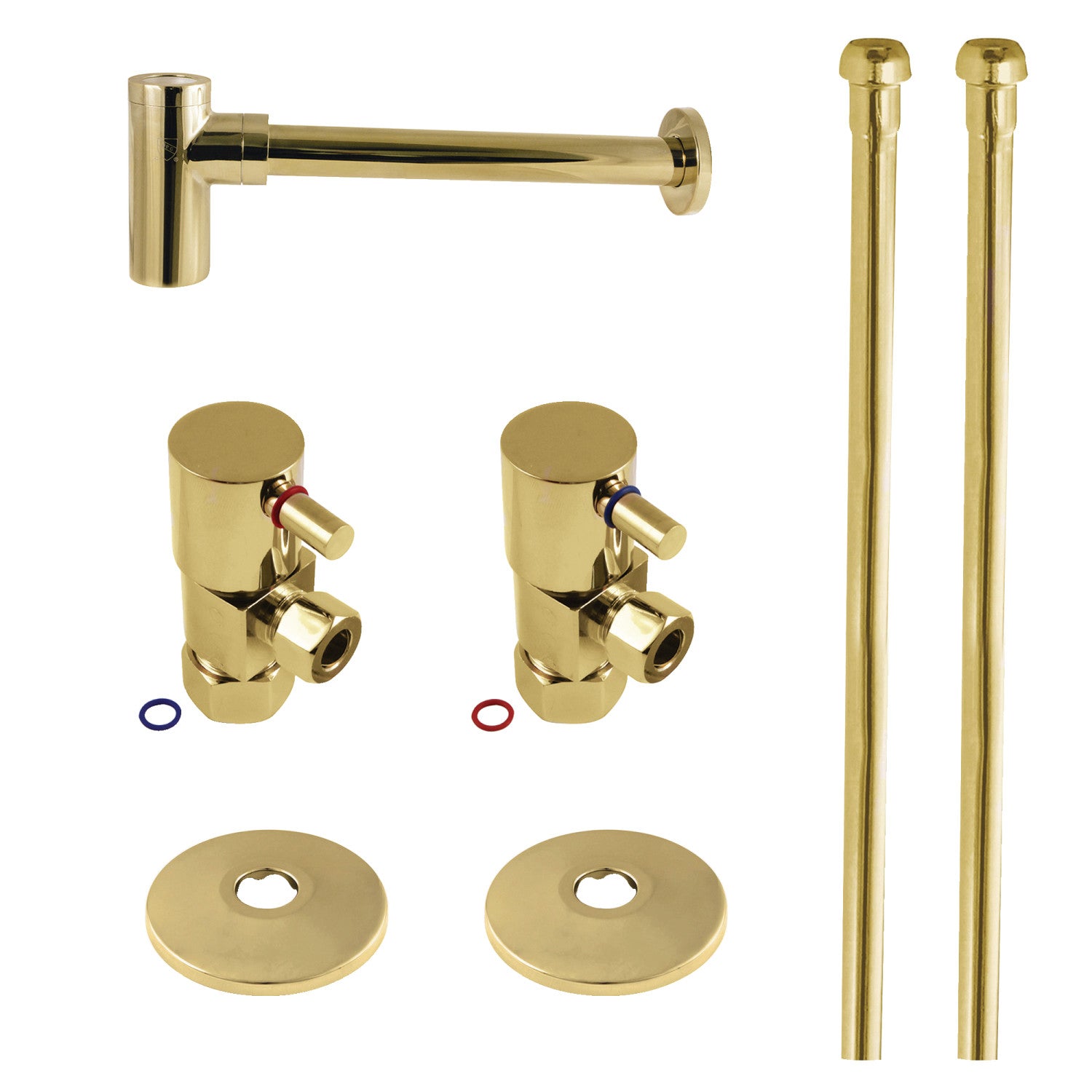 Kingston Sona CD53302DLLKB30 - Trimscape Modern Plumbing Sink Trim Kit with Bottle Trap, Polished Brass